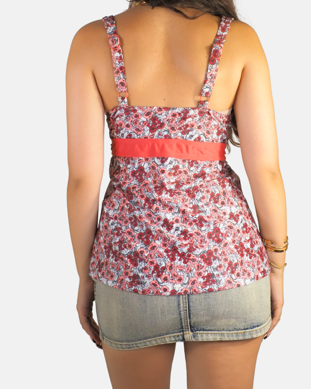 Pink Floral Wrap Front Tankini - Esmara
