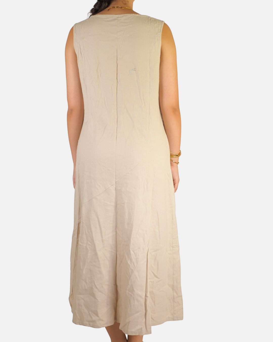 Beige Embellished Boho Maxi Dress - Moda Più