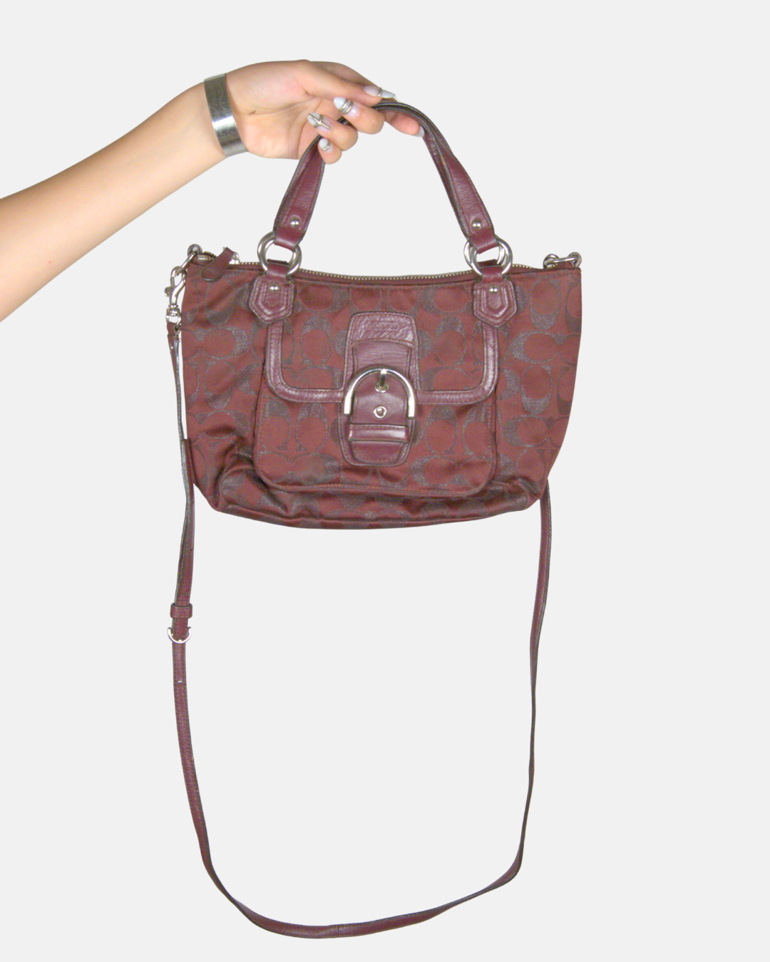 Coach Signature Burgundy Mini Satchel Crossbody