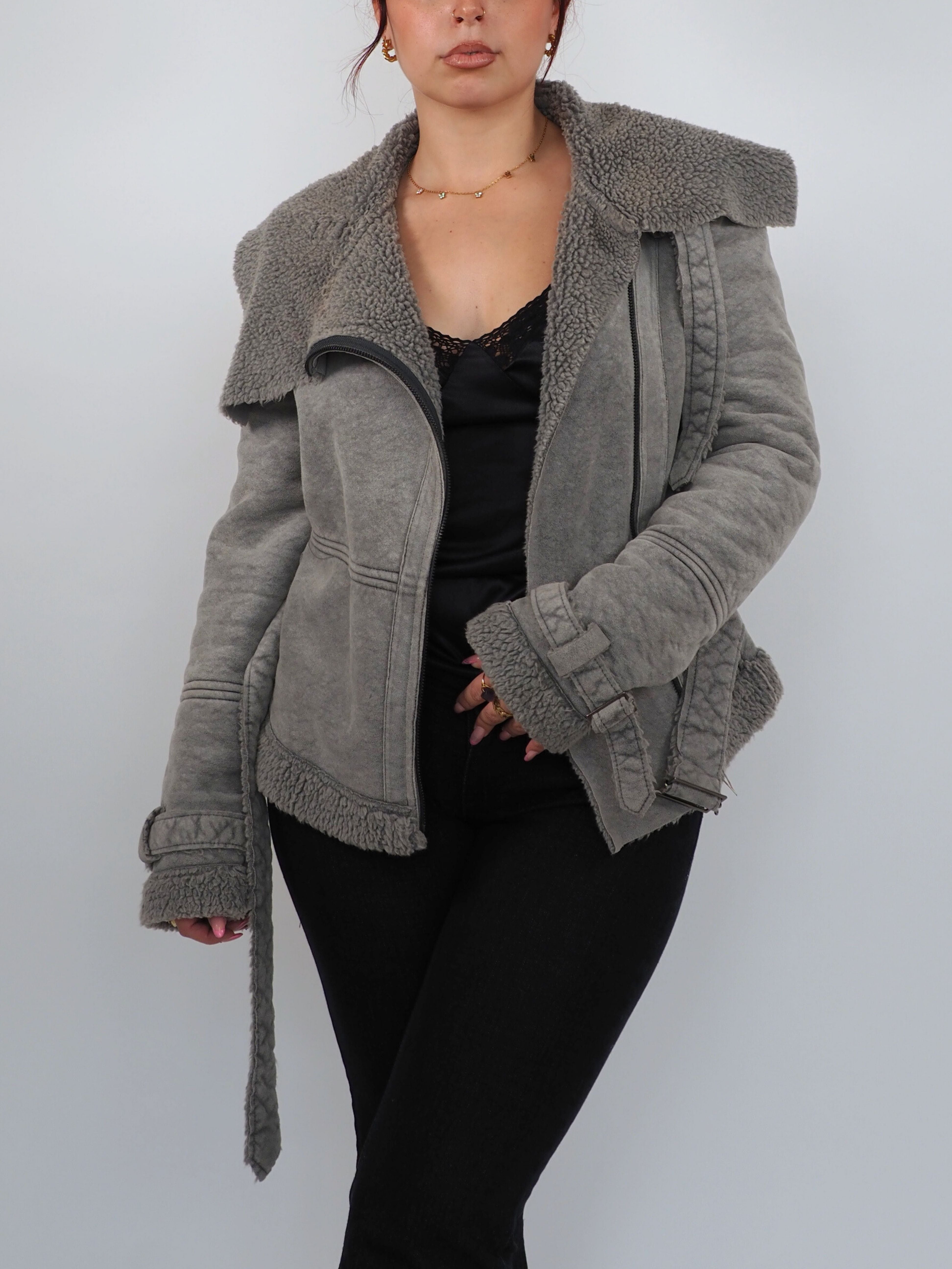 Vintage Koan Shearling Jacket in Grey