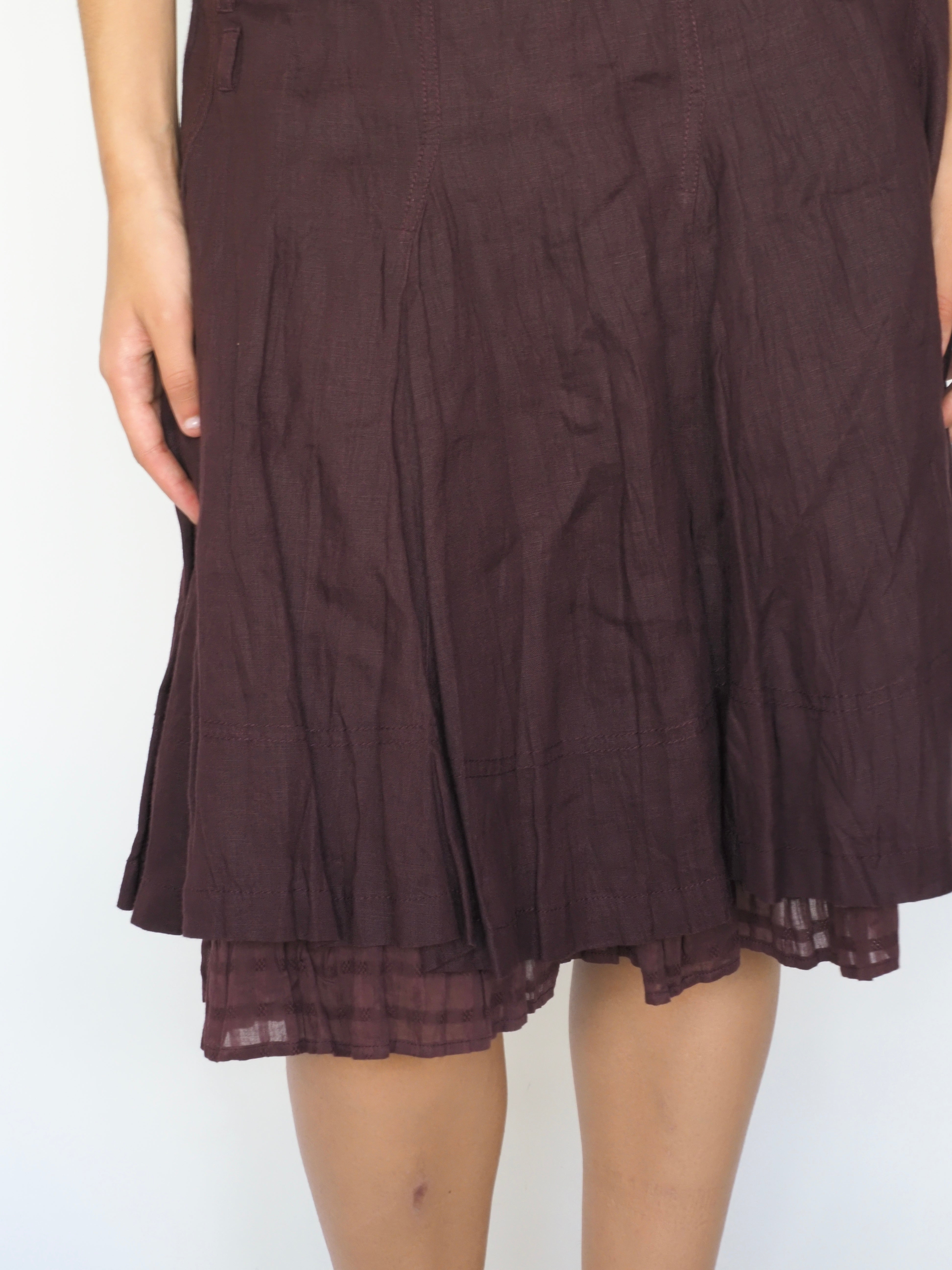 Deep Plum A-Line Midi Skirt – Promod