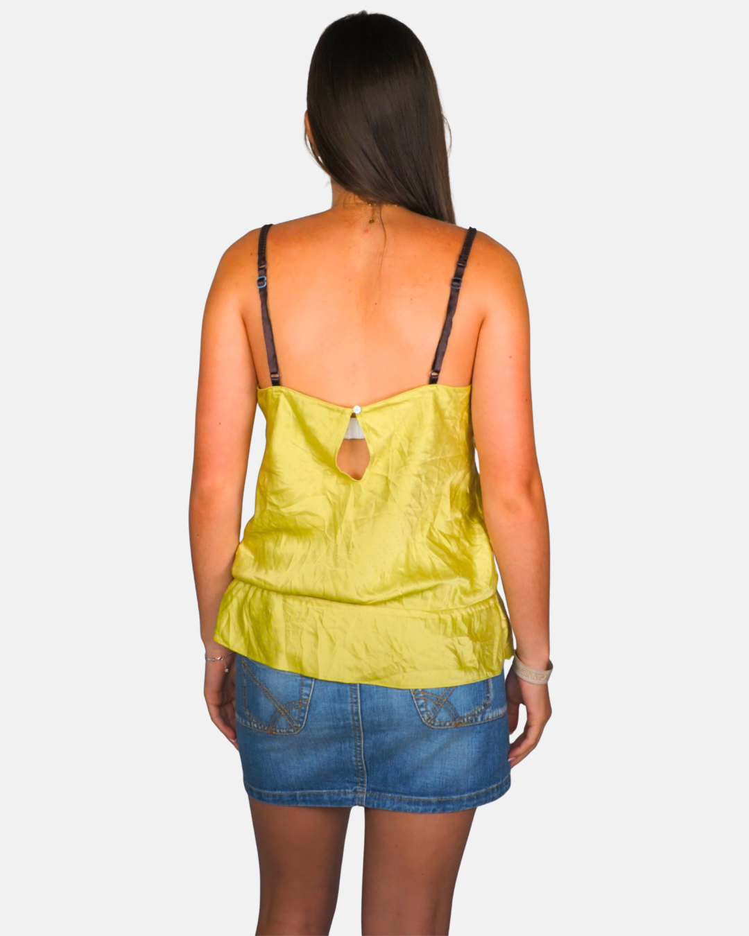 Darjeeling Chartreuse Satin Lace Cami