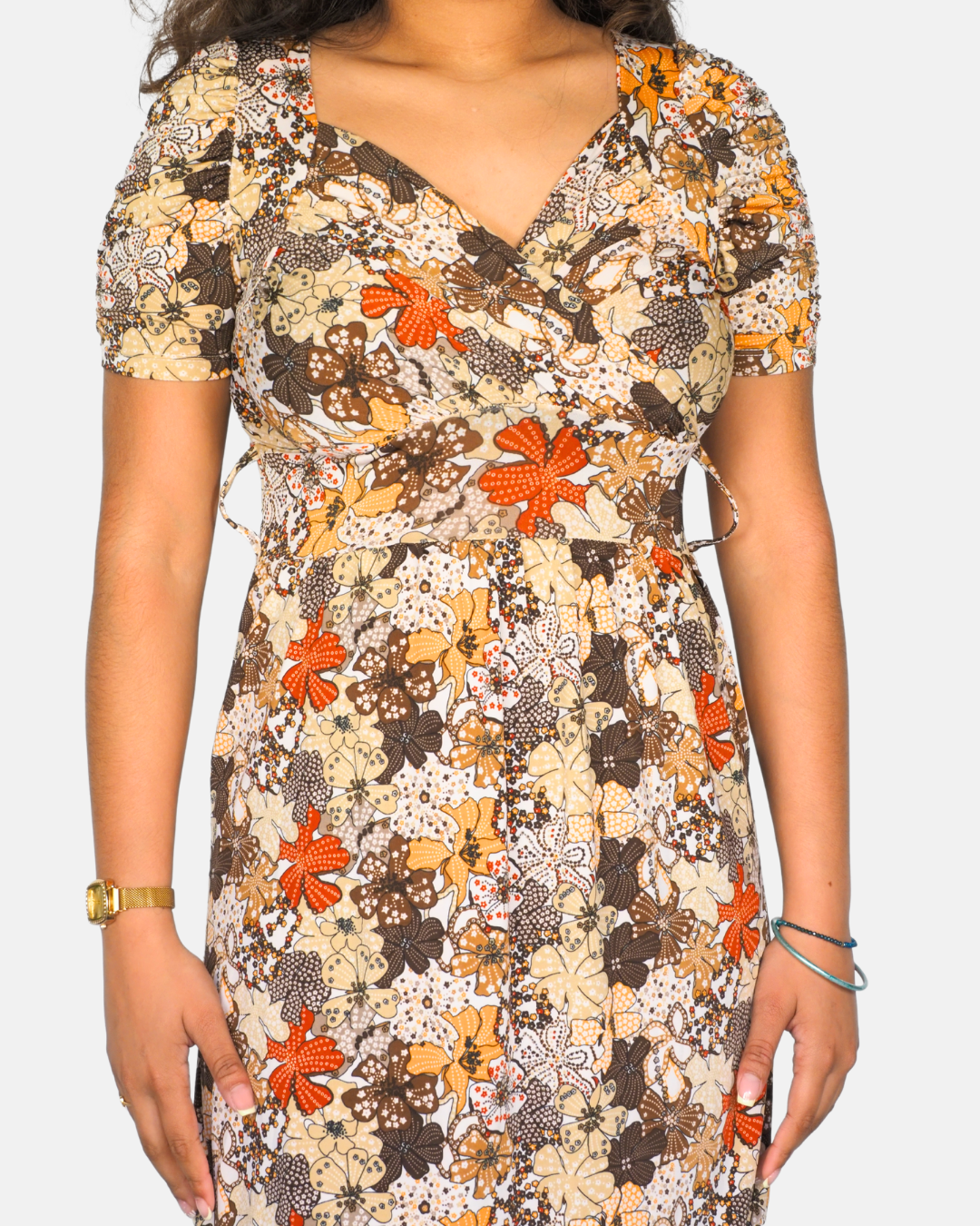 Y2K Floral Wrap Dress – Made in Italy