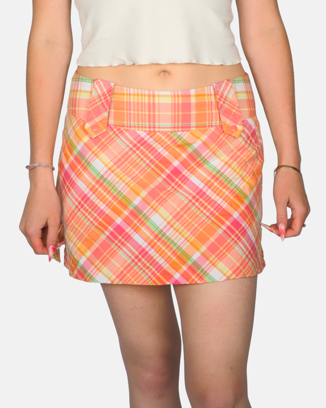 Exact Change Sunset Plaid Mini Skirt