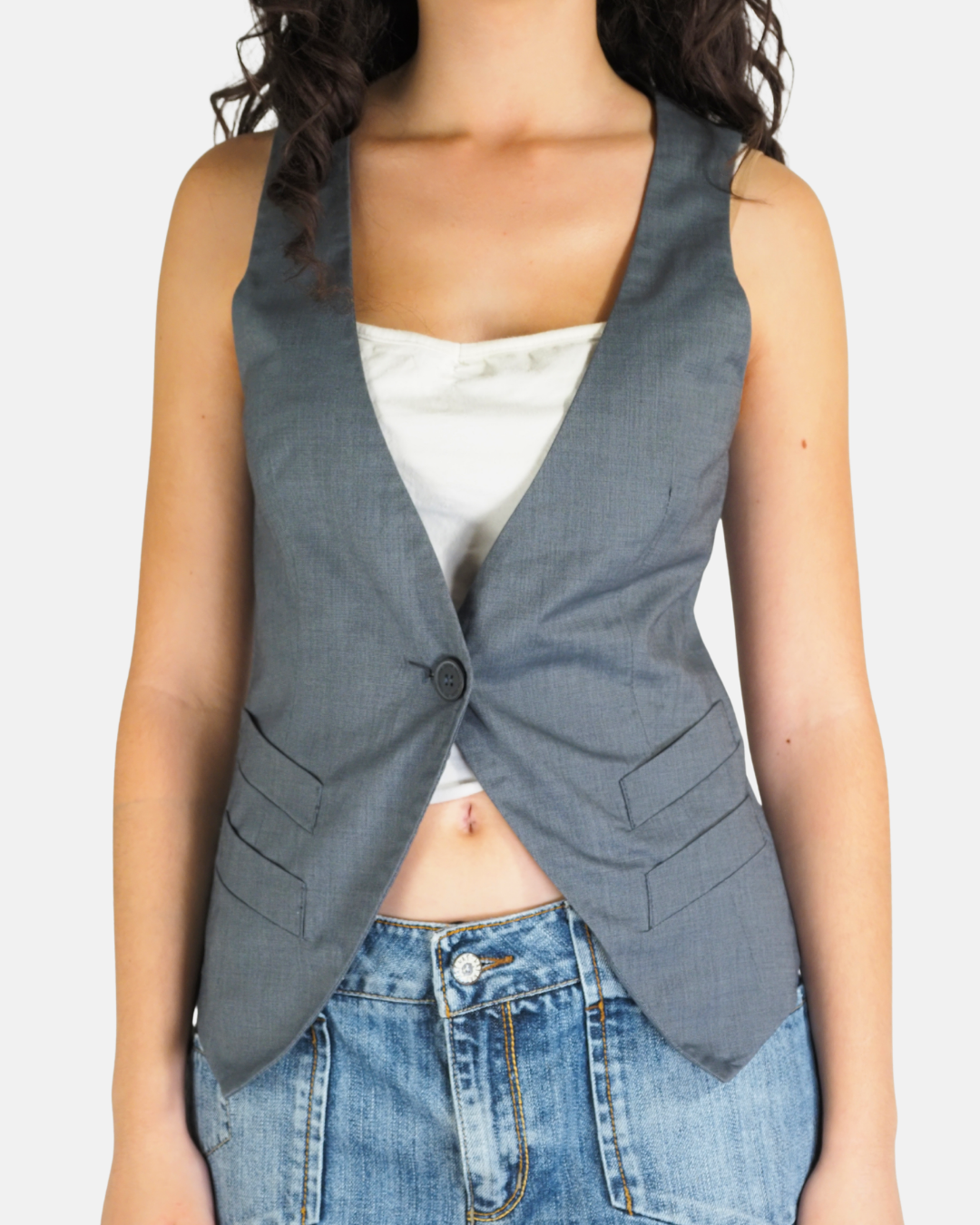 Grey Longline Tailored Waistcoat - Stradivarius