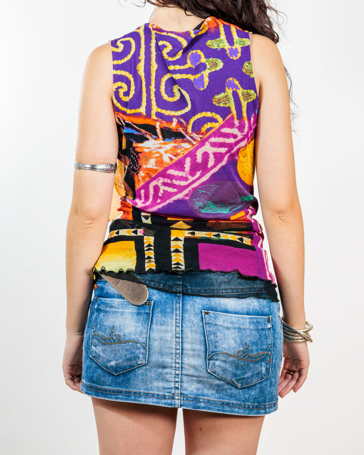 Multicolour Abstract Draped Top - Istinti