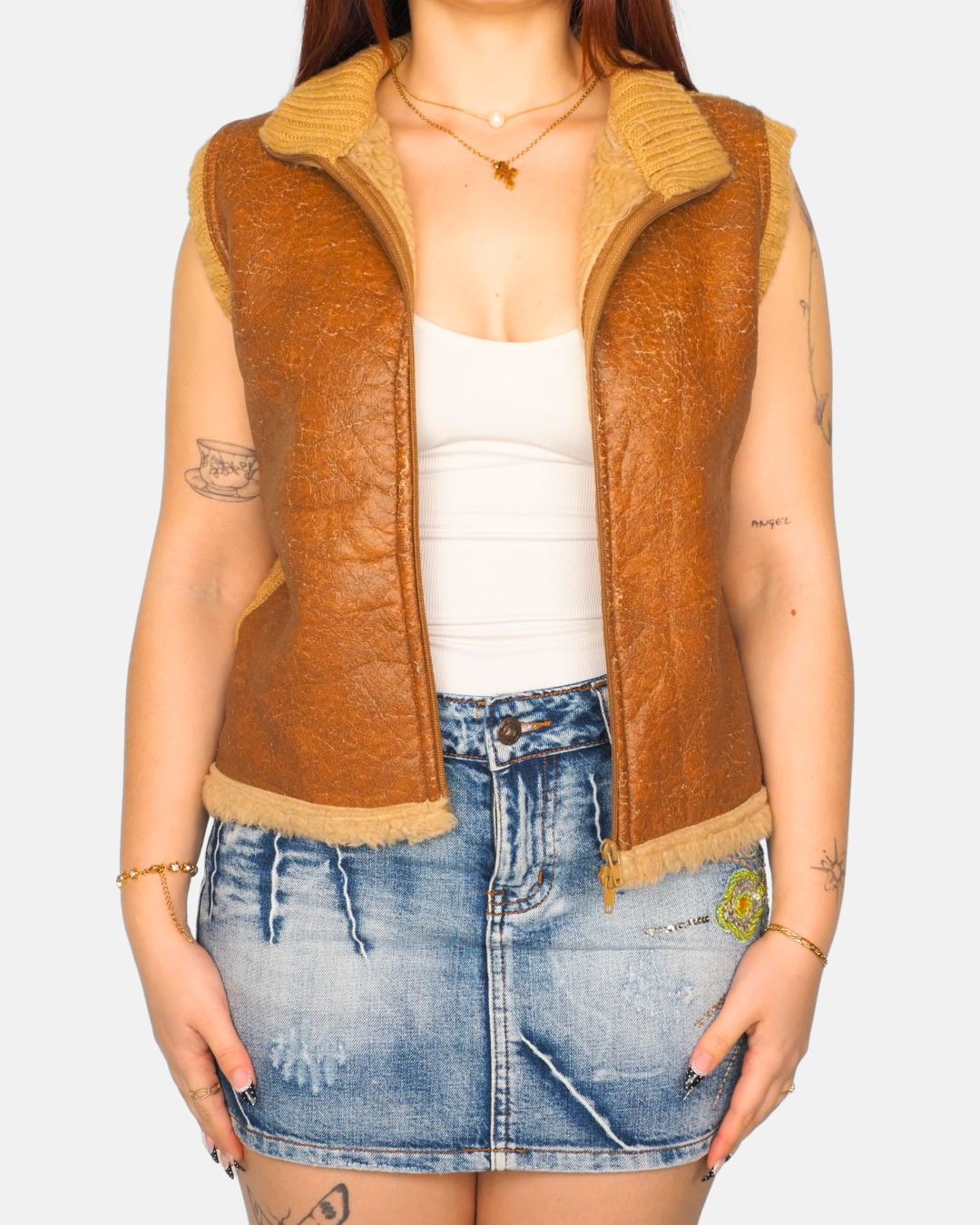 Prada Shearling-Lined Leather Gilet