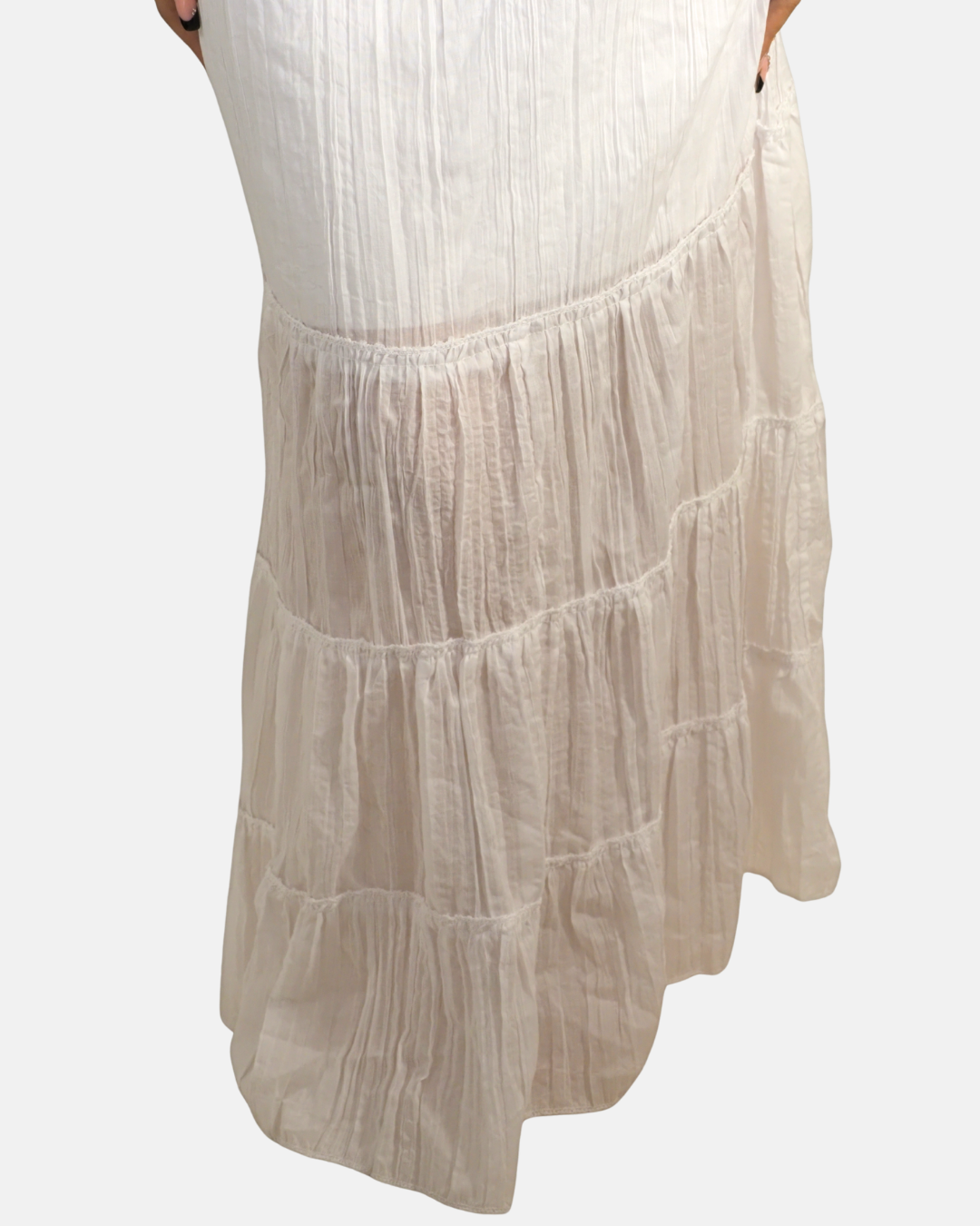 White Tiered Sheer Maxi Skirt - Mixel Boutiqueh