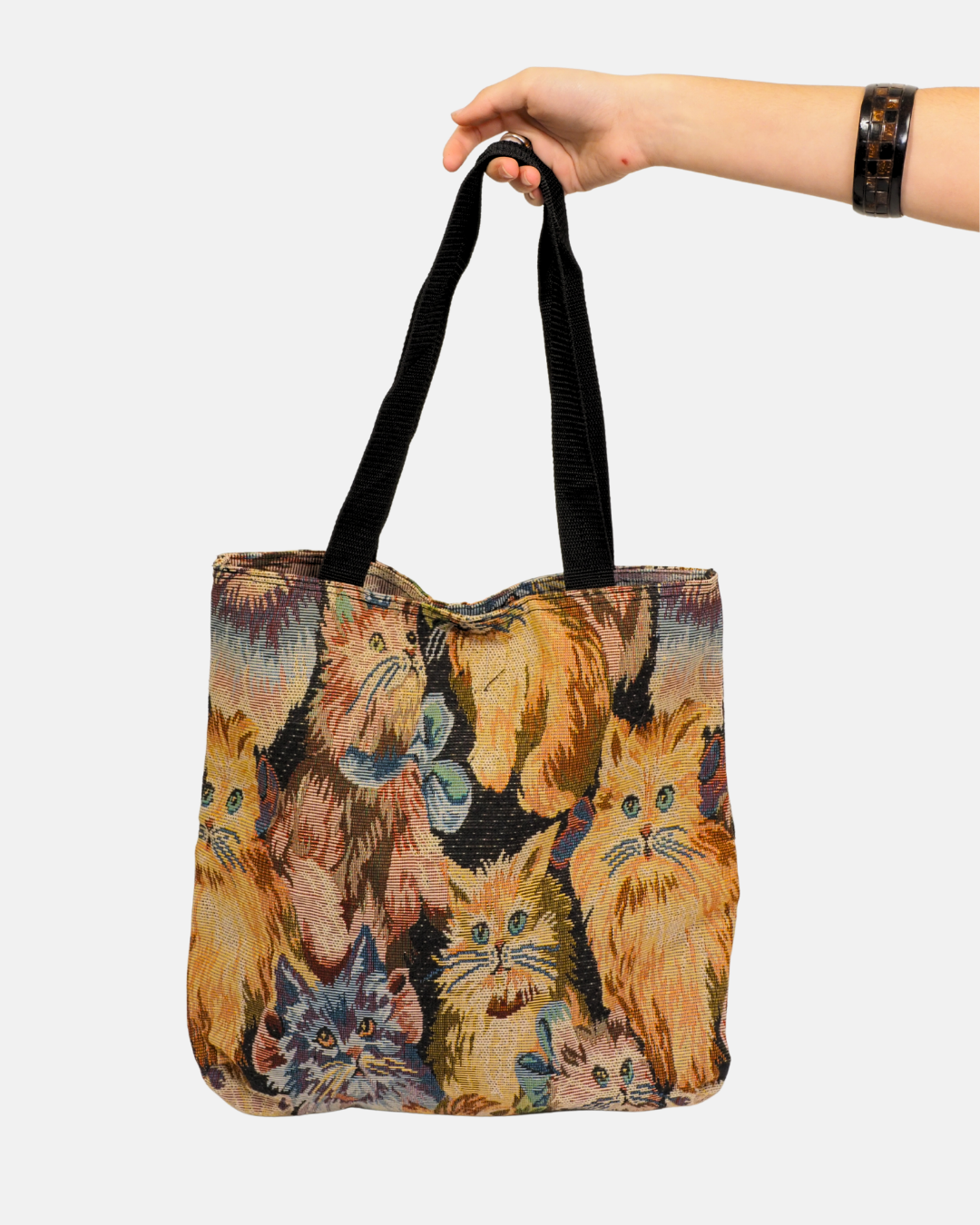 Vintage Cat Tapestry Shoulder Tote Bag