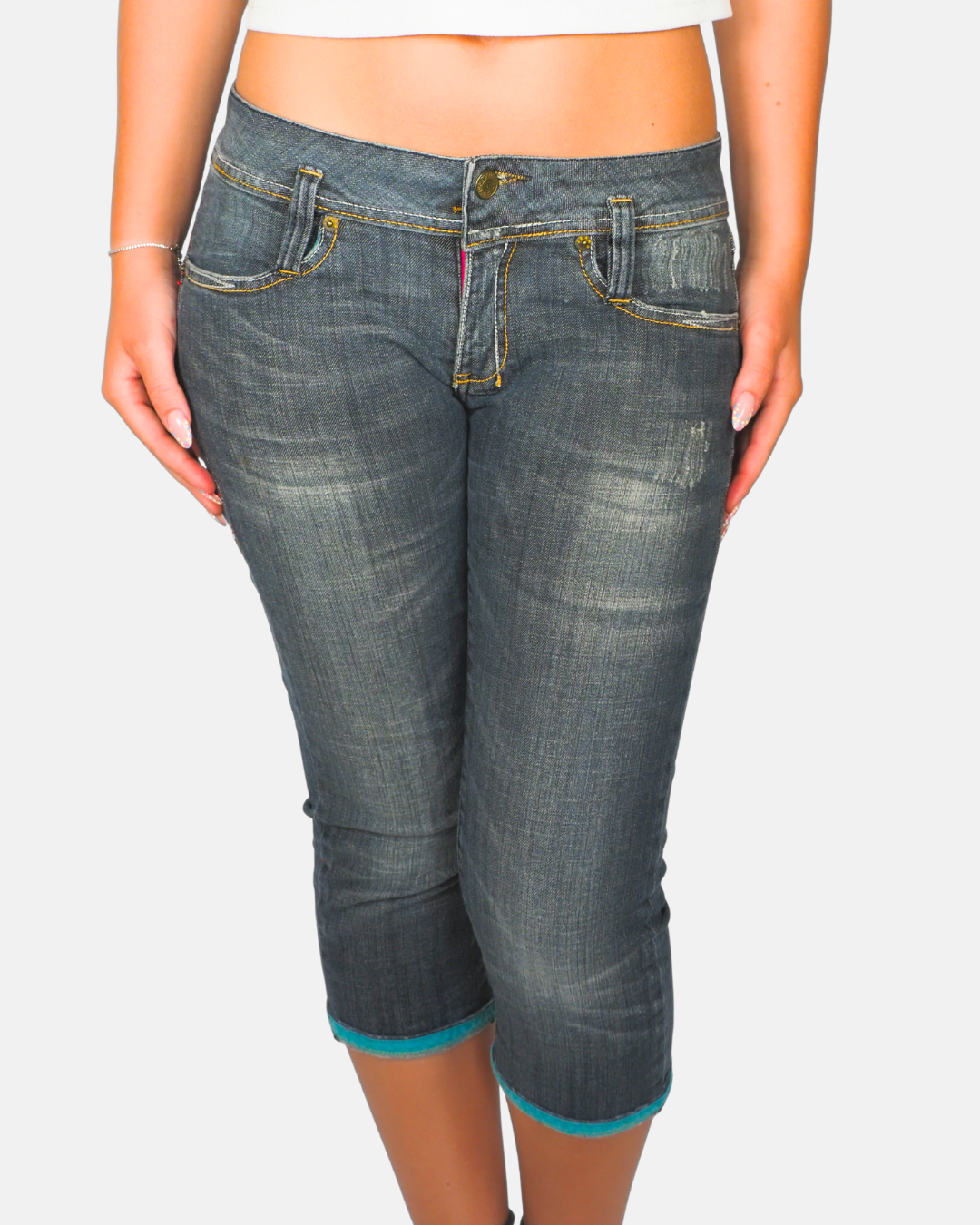 Dark Wash Cropped Denim capris