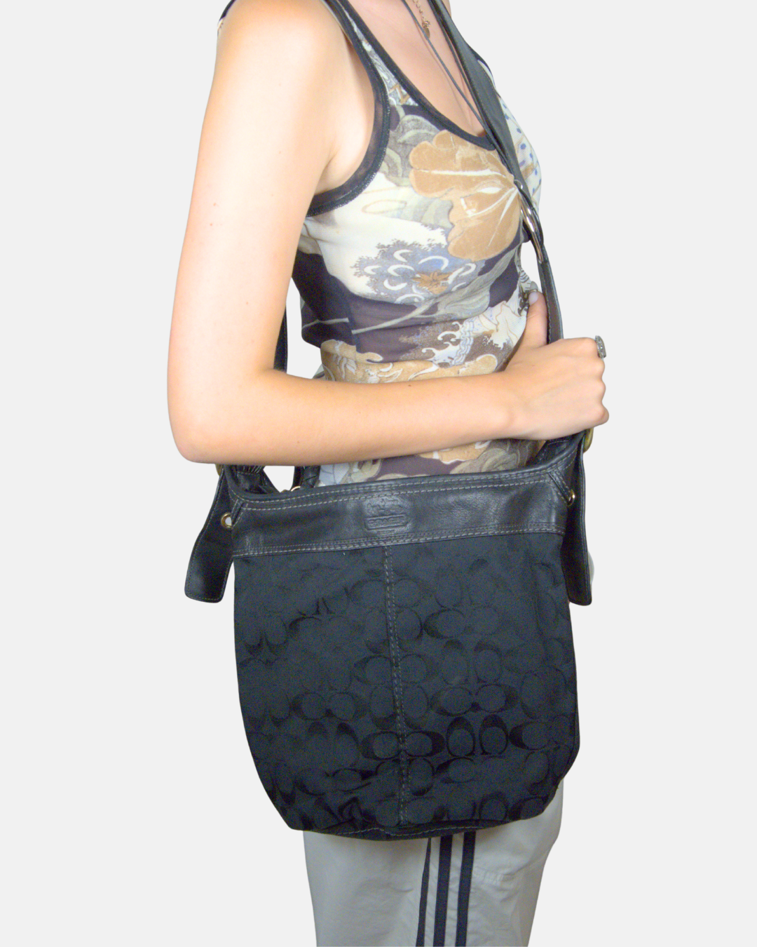 Coach Signature Black Shoulder Bag