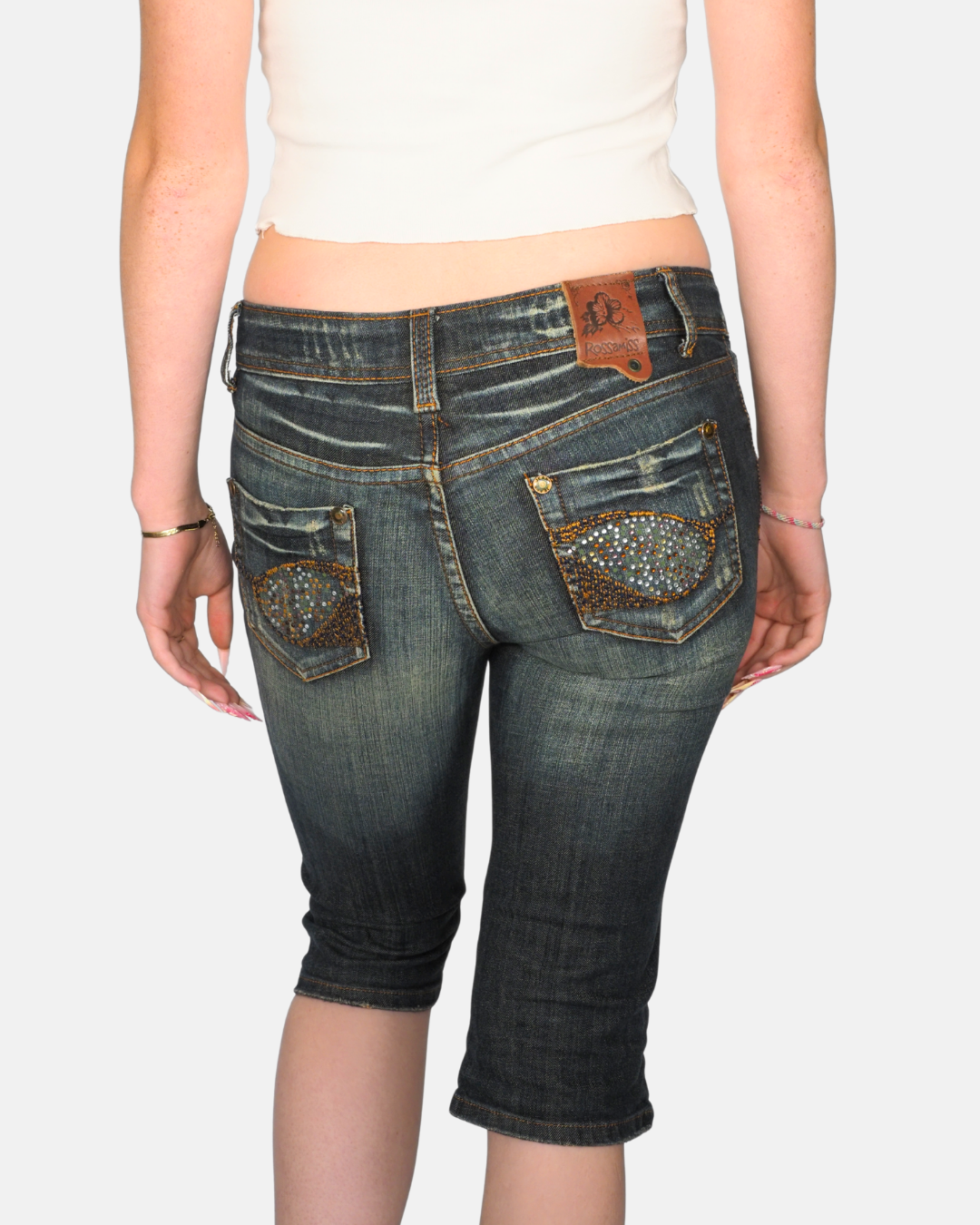 Y2K Dark Wash Capri Jeans by Rosa Miss