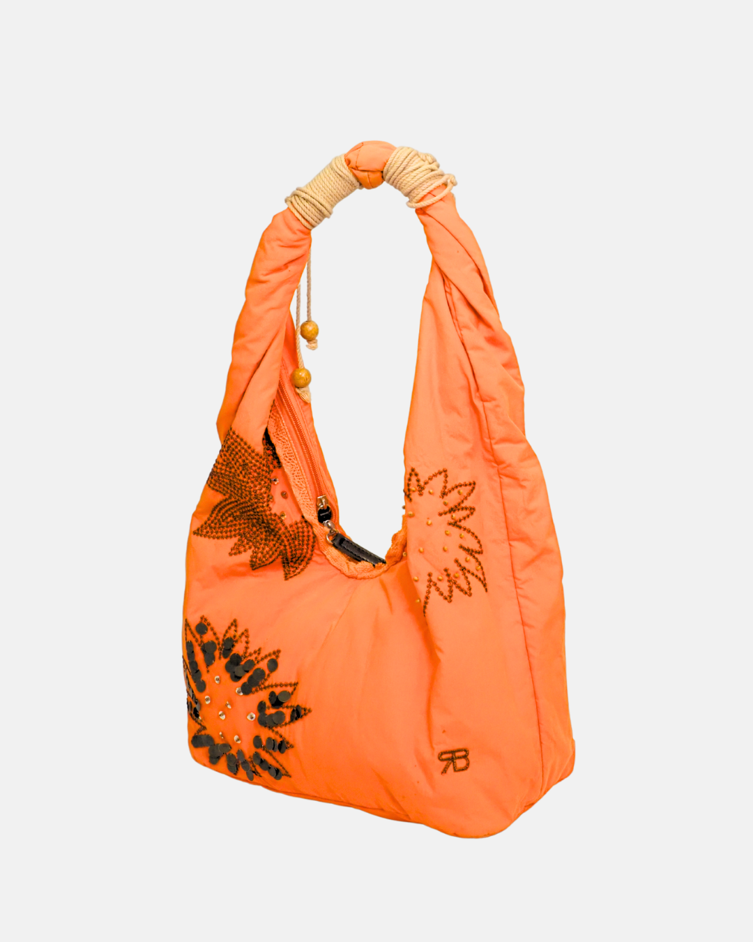 Renato Balestra Y2K Orange Embellished Hobo Bag