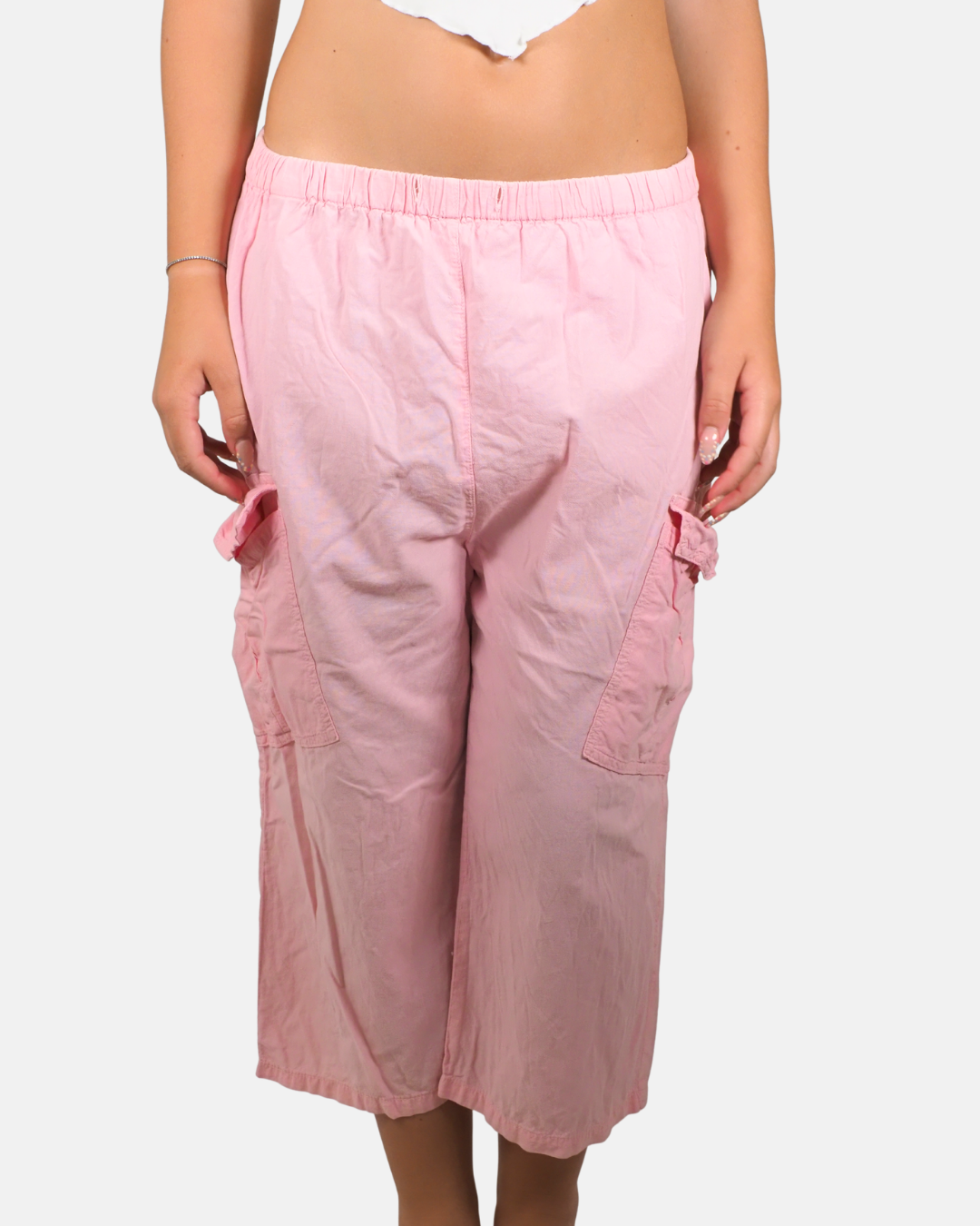 Pink Cargo Capri Pants by Verona Originals