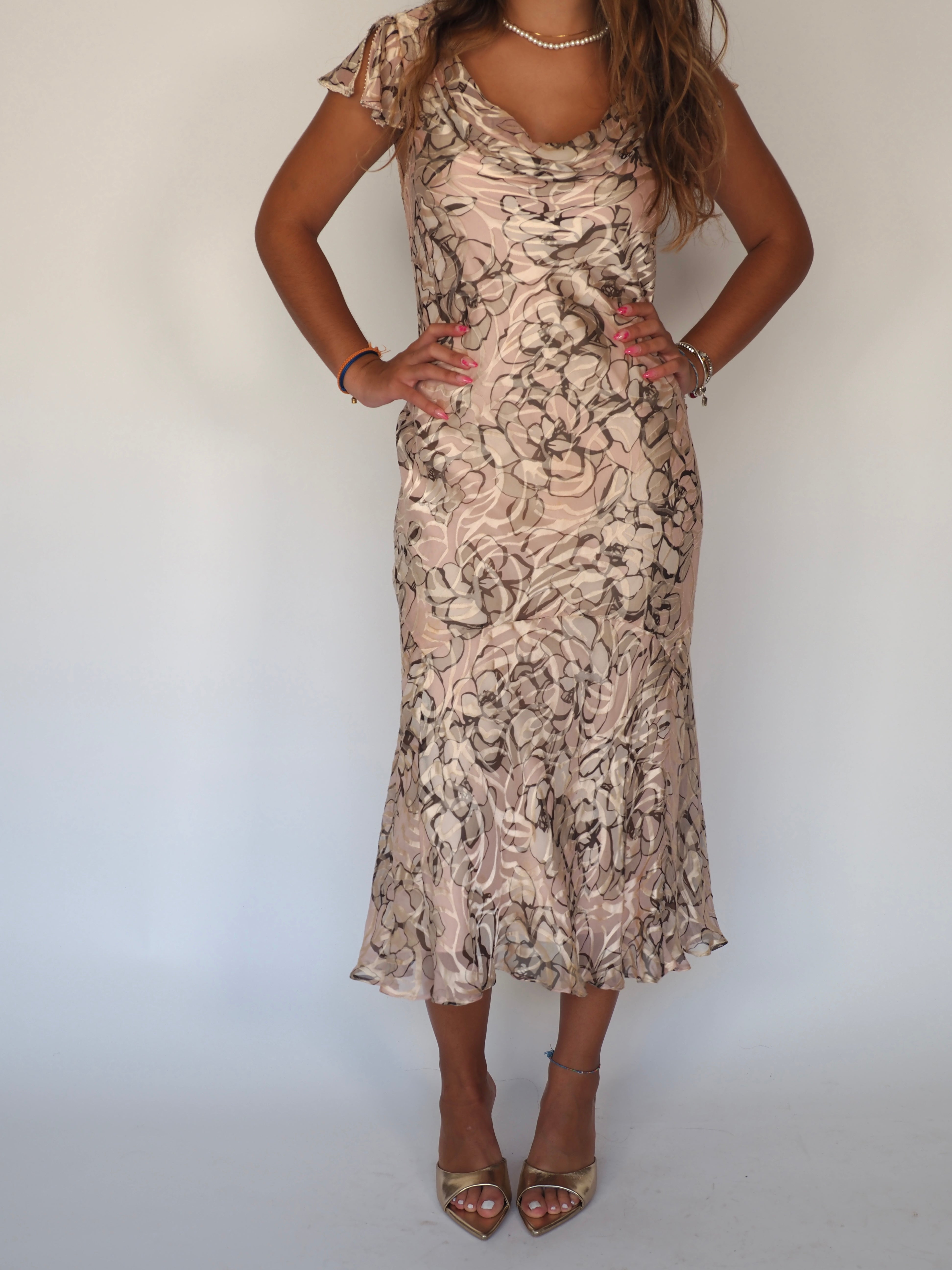Y2K Blush Satin Midi Dress – CC Petite