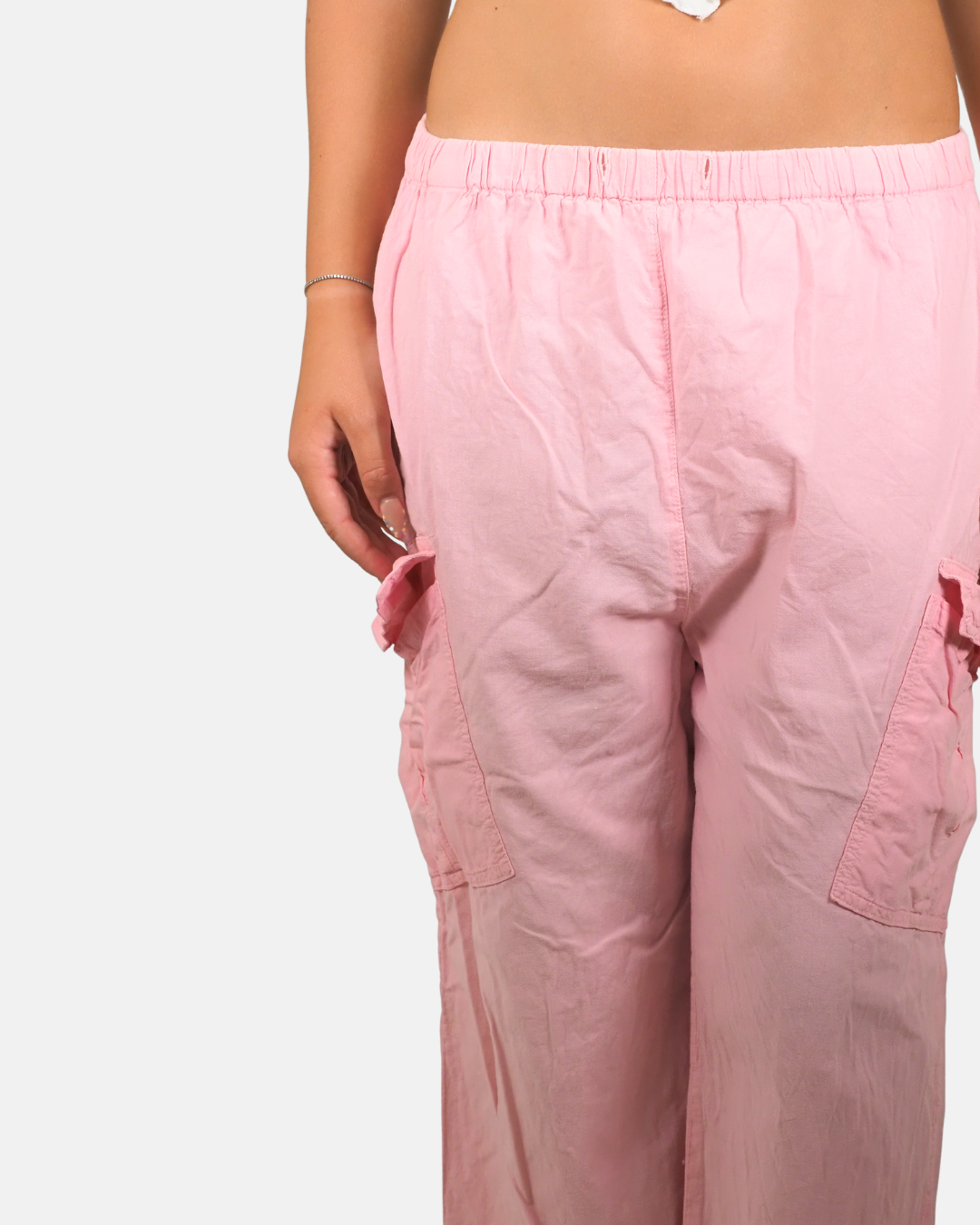 Pink Cargo Capri Pants by Verona Originals