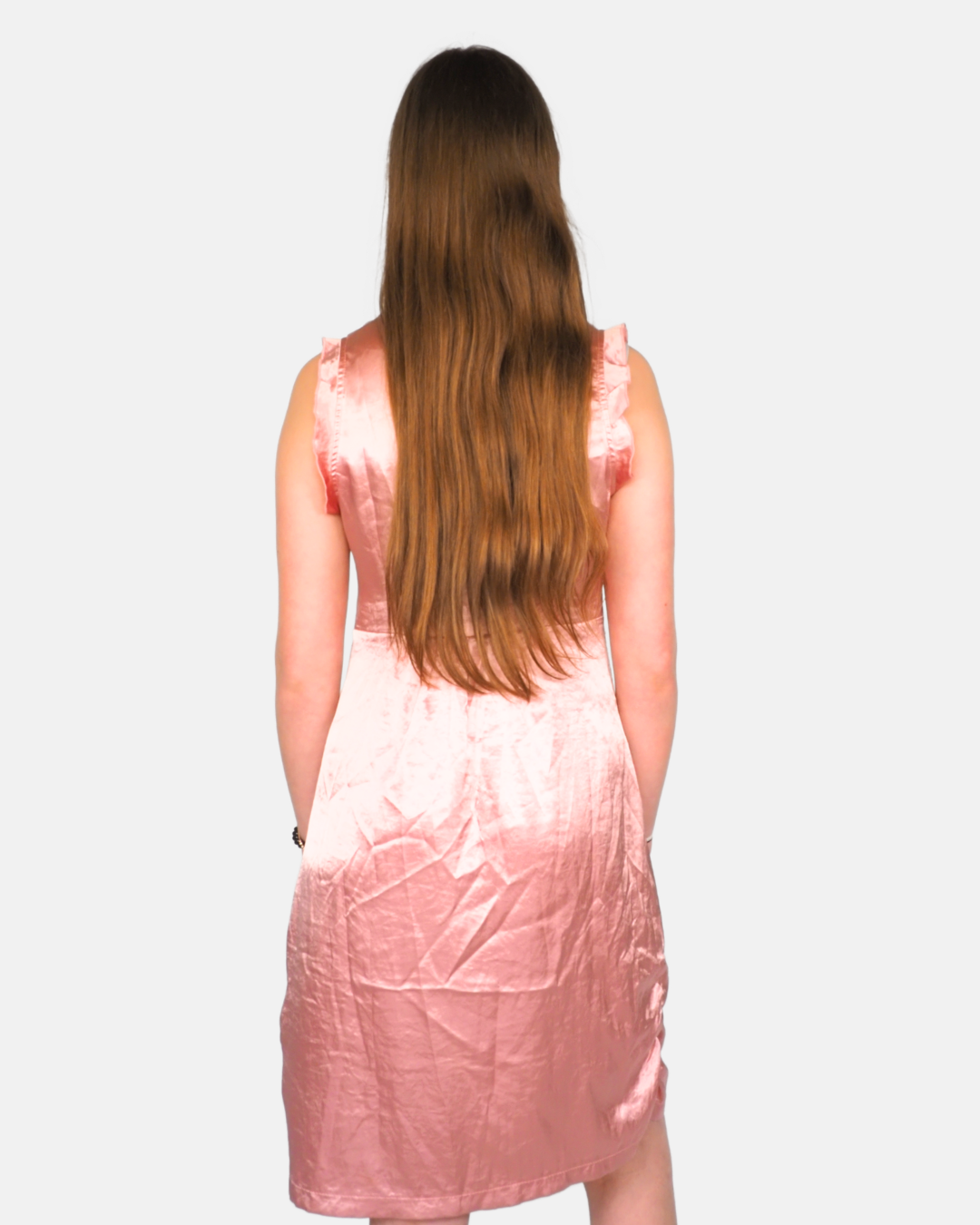 Y2K Satin Slip Dress – Denny Rose Blush Pink