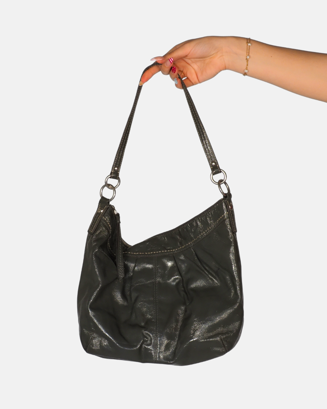 Coach Leather Hobo Shoulder Bag in Olive