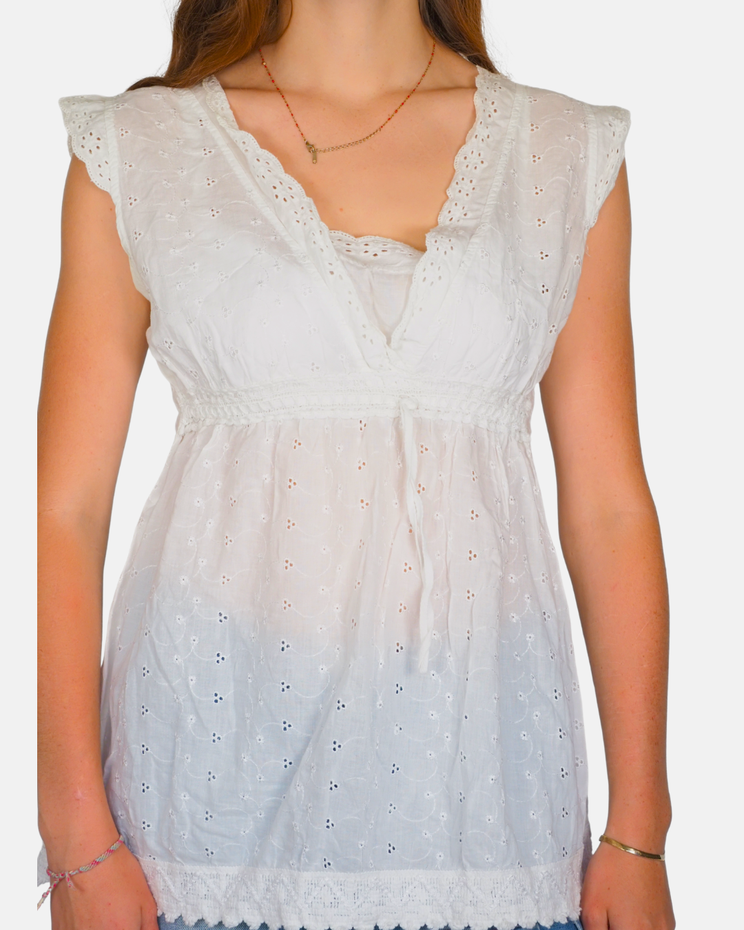 White Broderie Anglaise Cottagecore Blouse