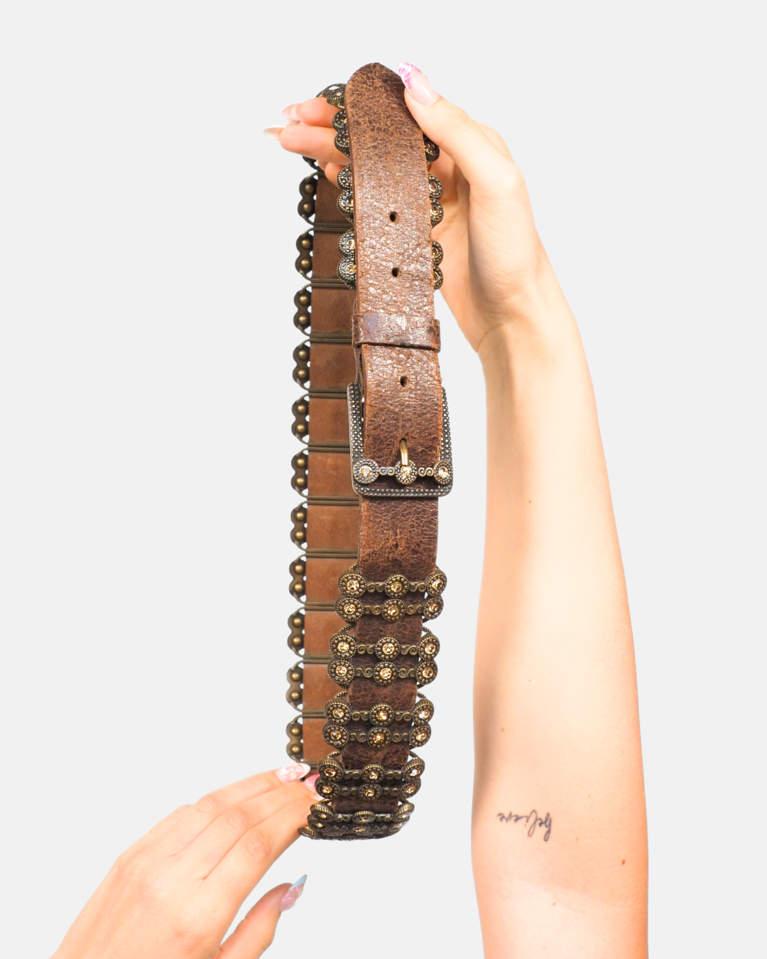 Vintage Bronze Coin Detail Belt