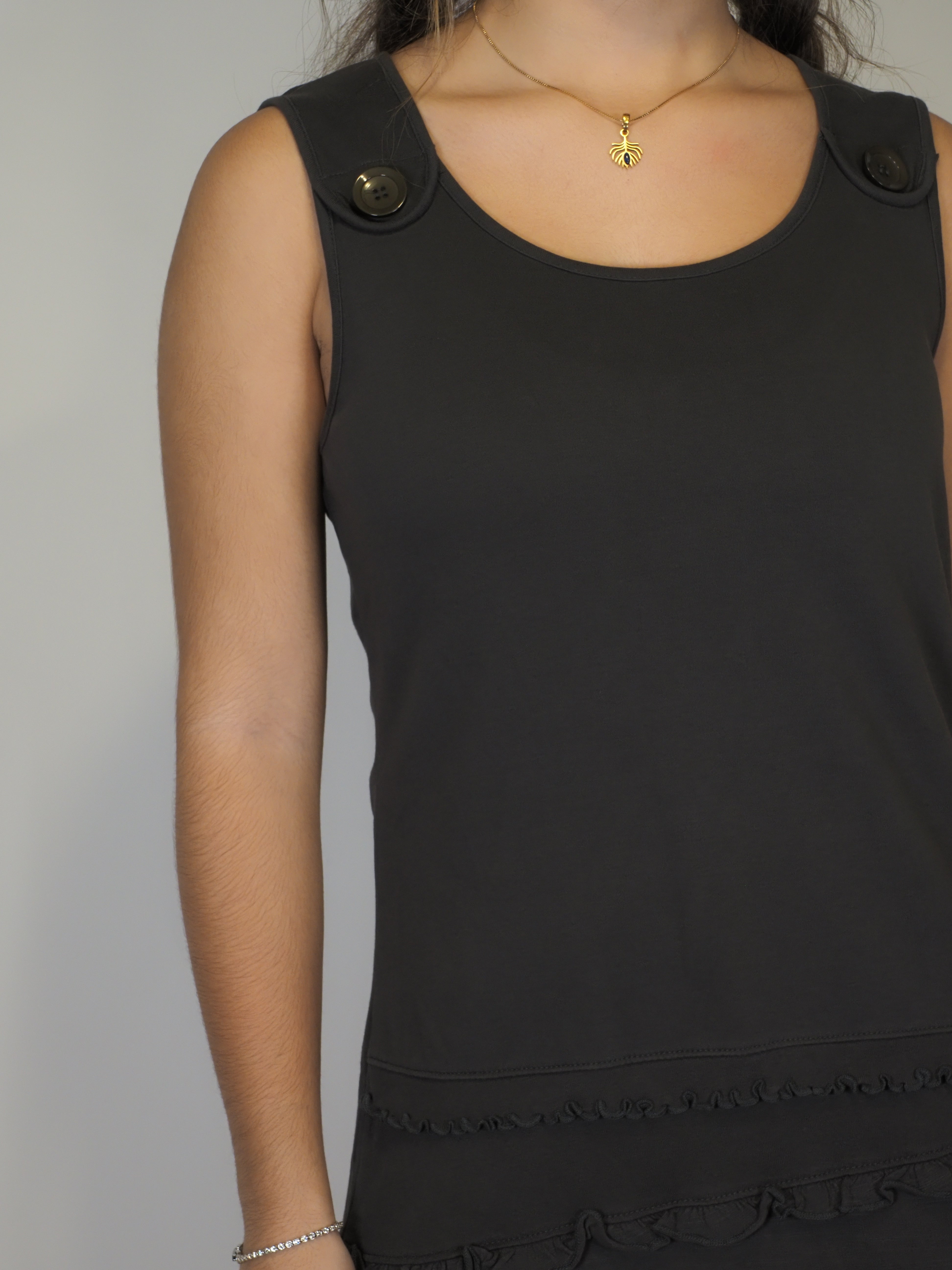 Ruffled Black Sleeveless Mini Dress – Lea H.