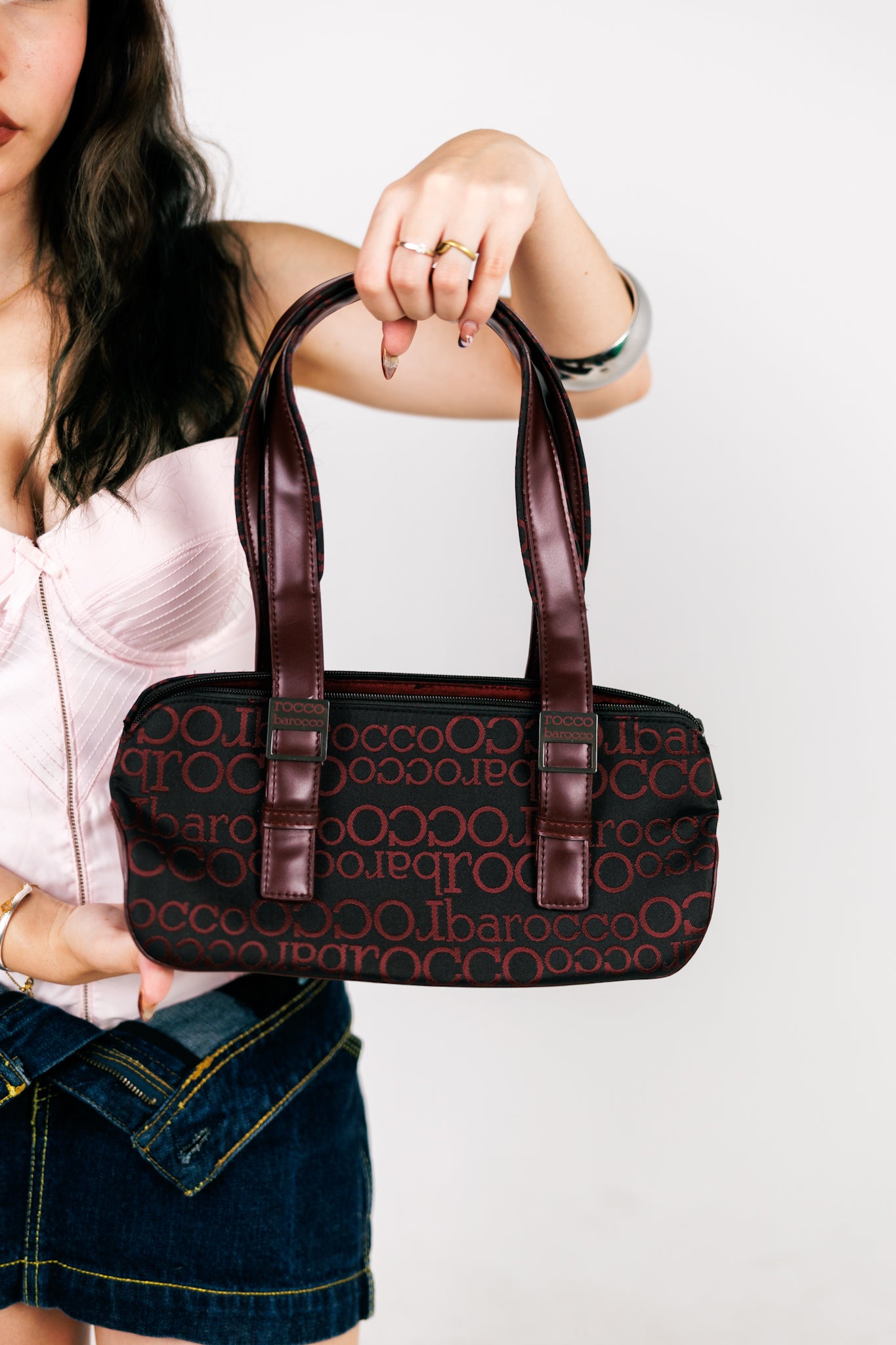 Rocco Barocco Logo Jacquard Tote