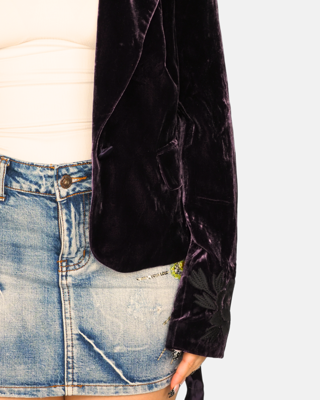 Plum Velvet Tie Waist Jacket by Monsoon