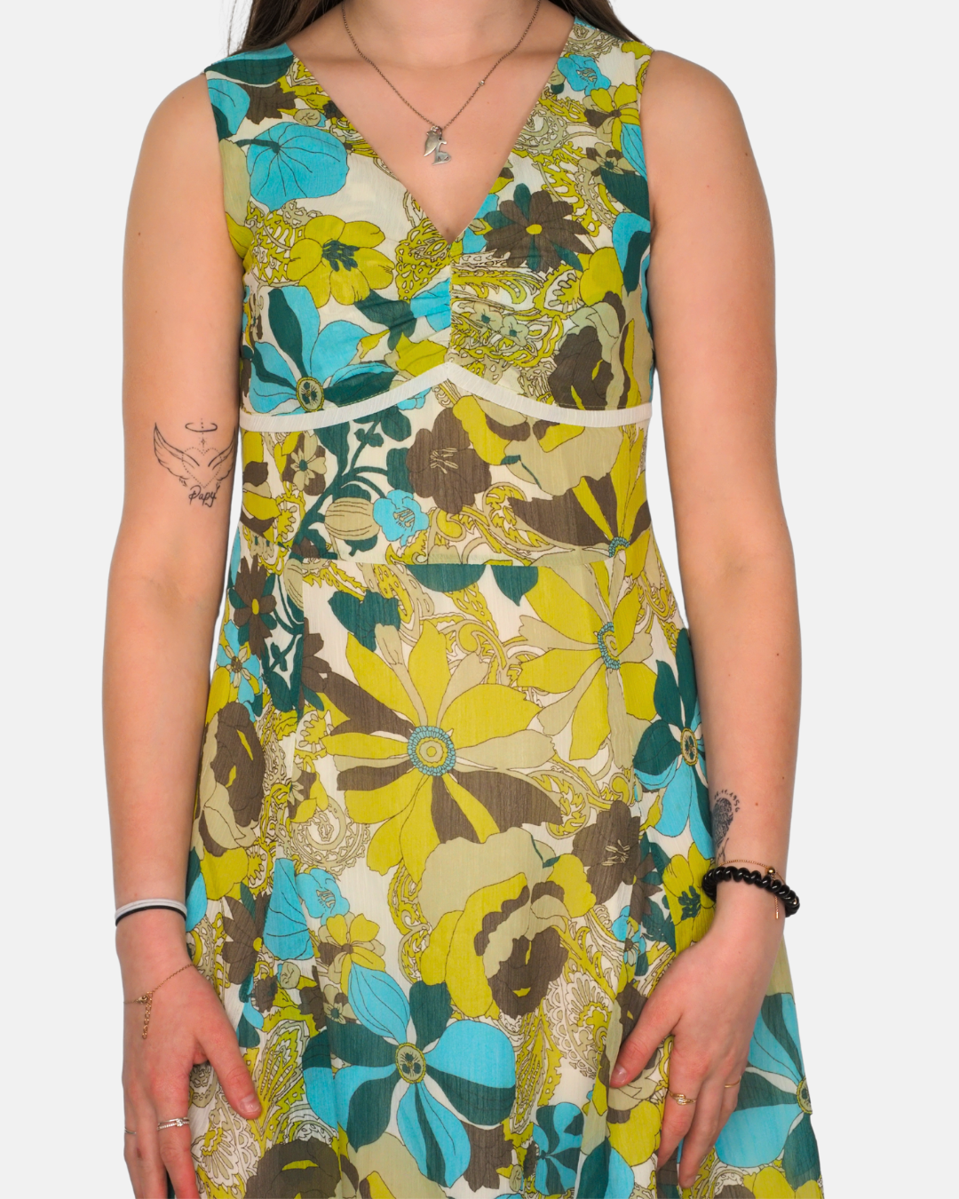 Y2K Floral Print Midi Dress – Diamond Multicolour
