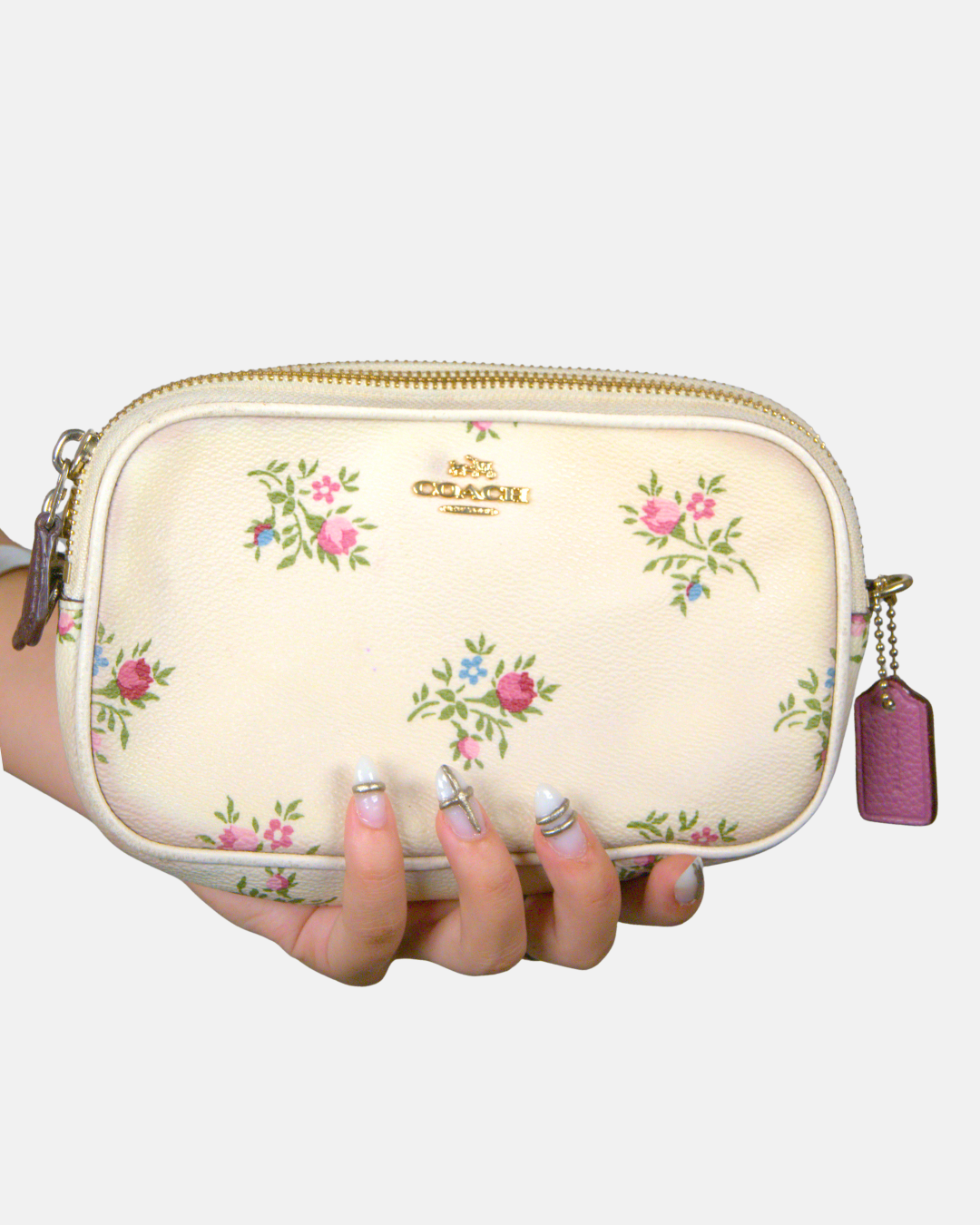 Coach Floral Print Leather Purse