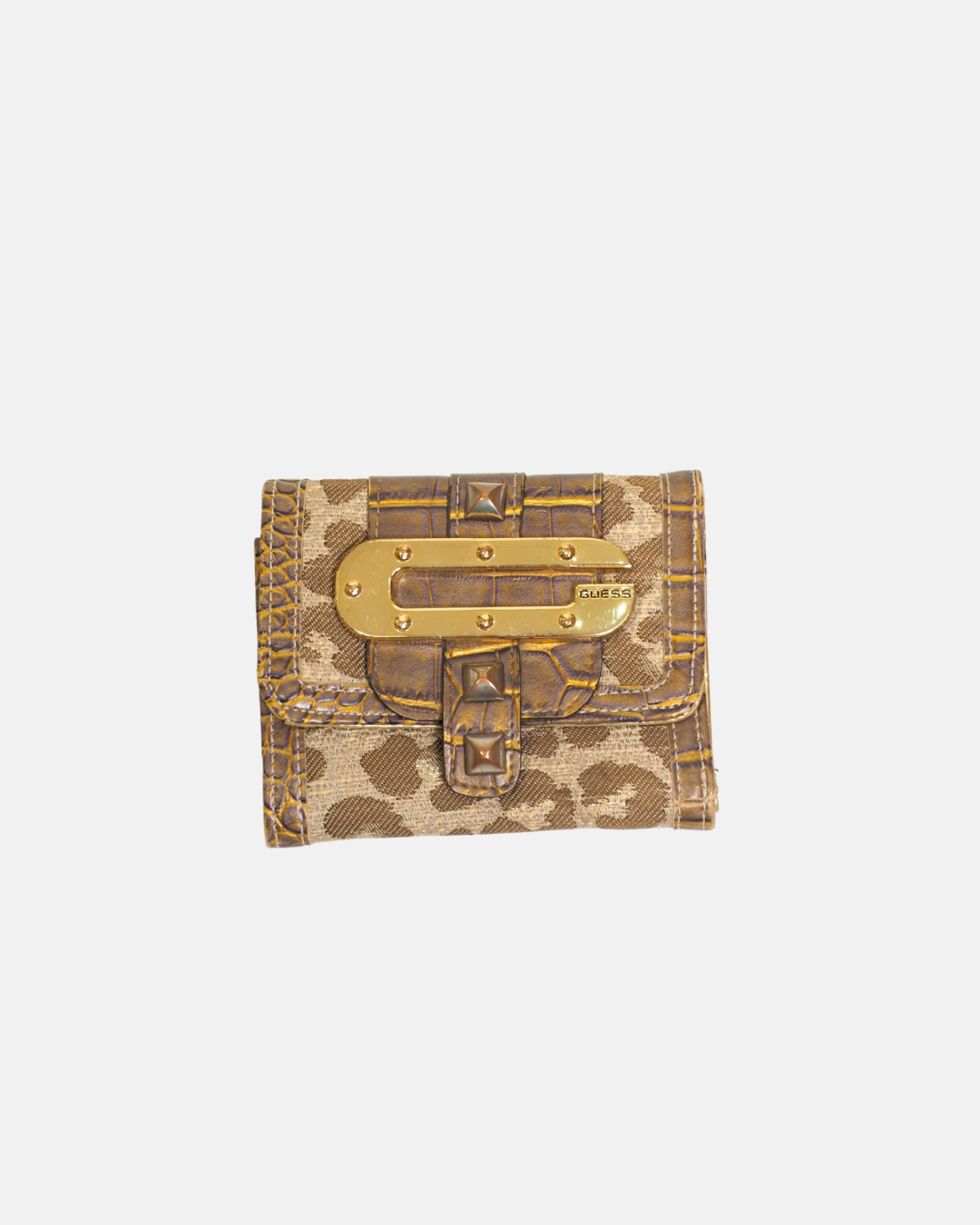 Vintage Y2K GUESS Monogram Croc Studded Wallet