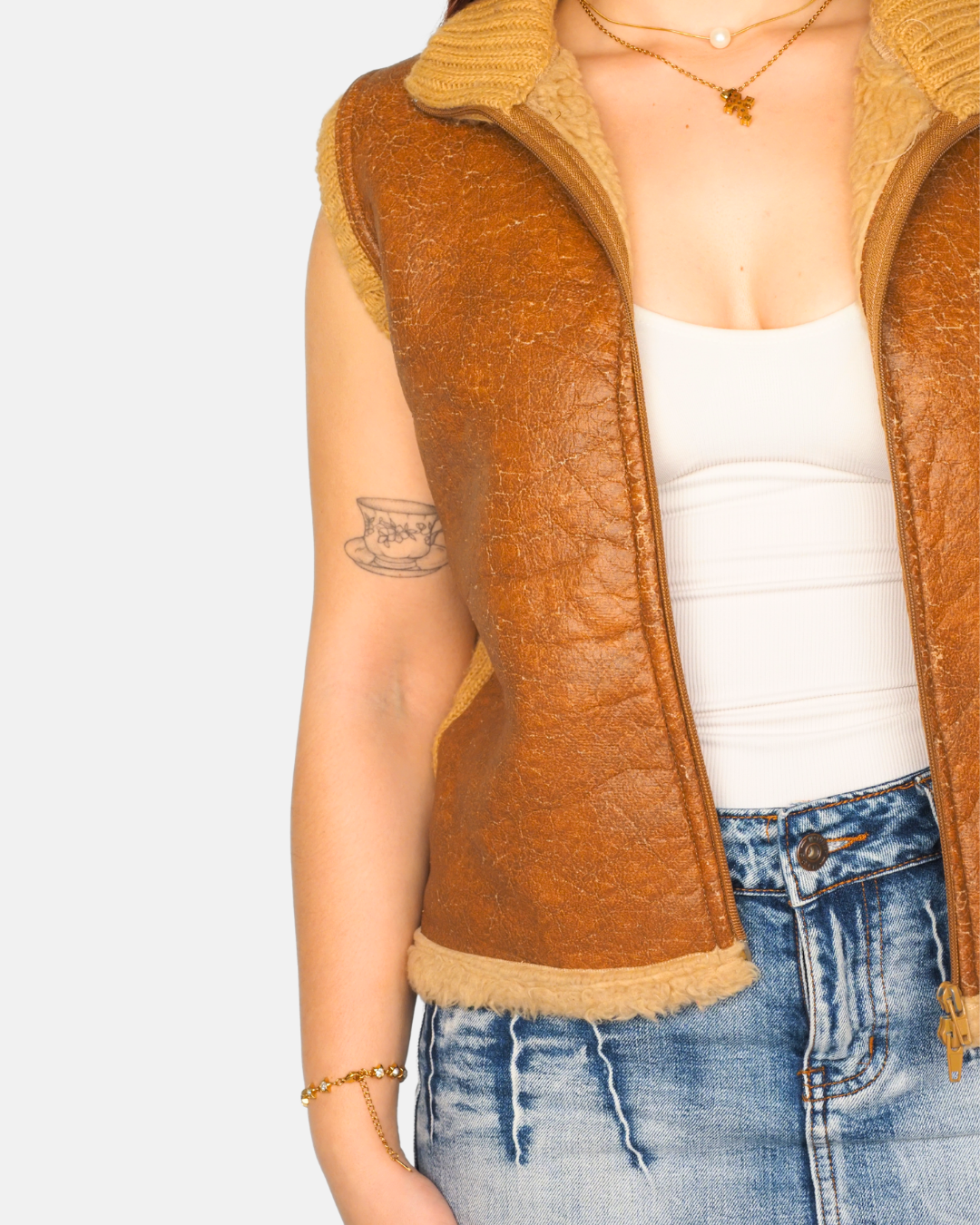 Prada Shearling-Lined Leather Gilet
