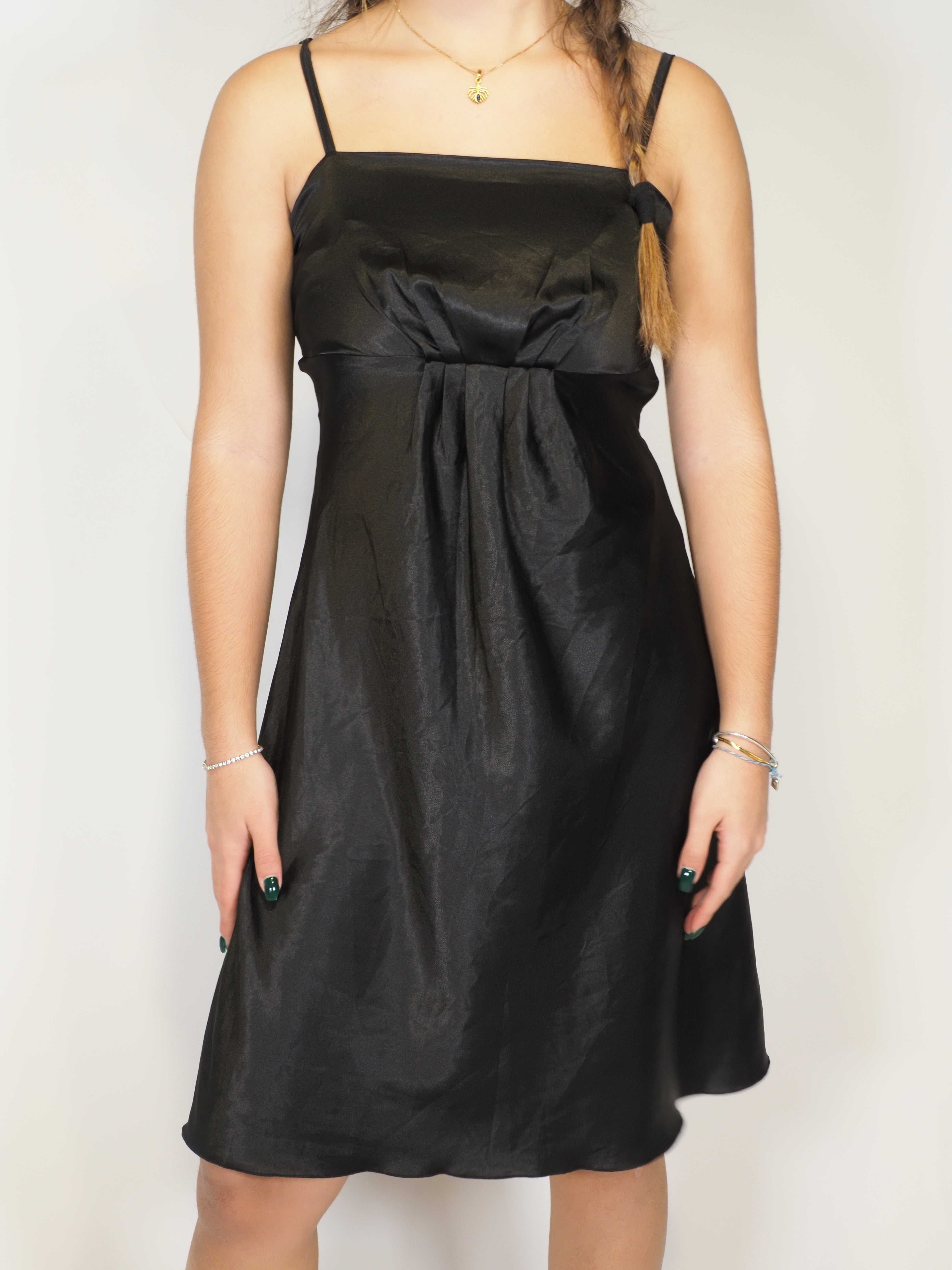 Black Satin Cocktail Dress