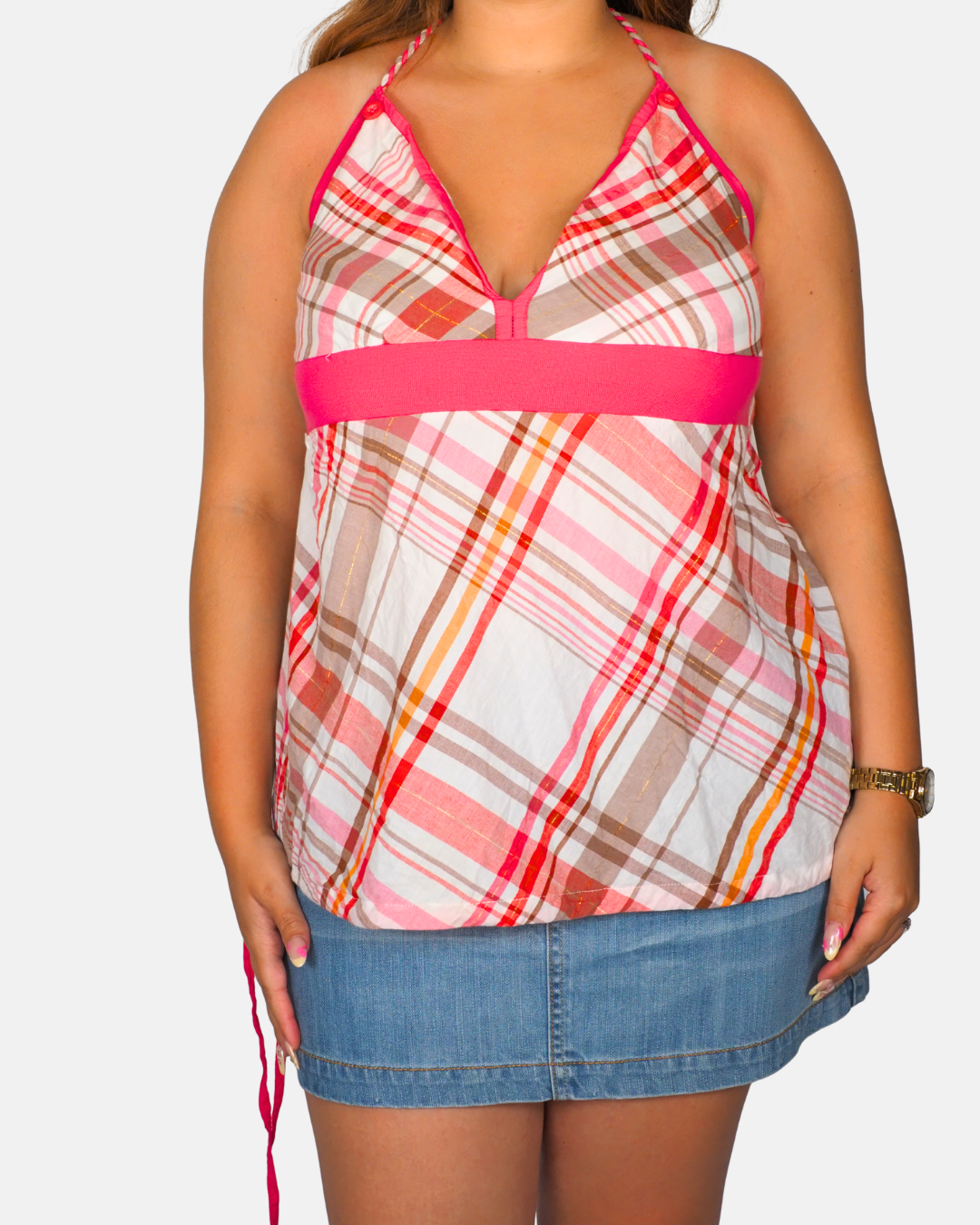 Protest Plaid Halterneck Top