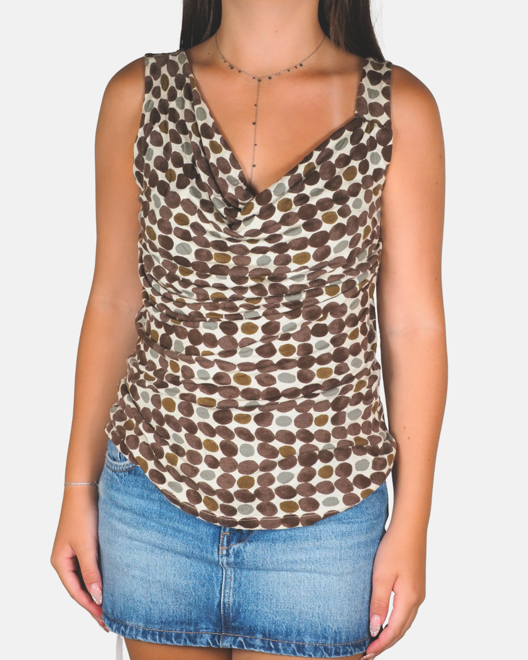 Abstract Spot Cowl Neck Top - Maxmara