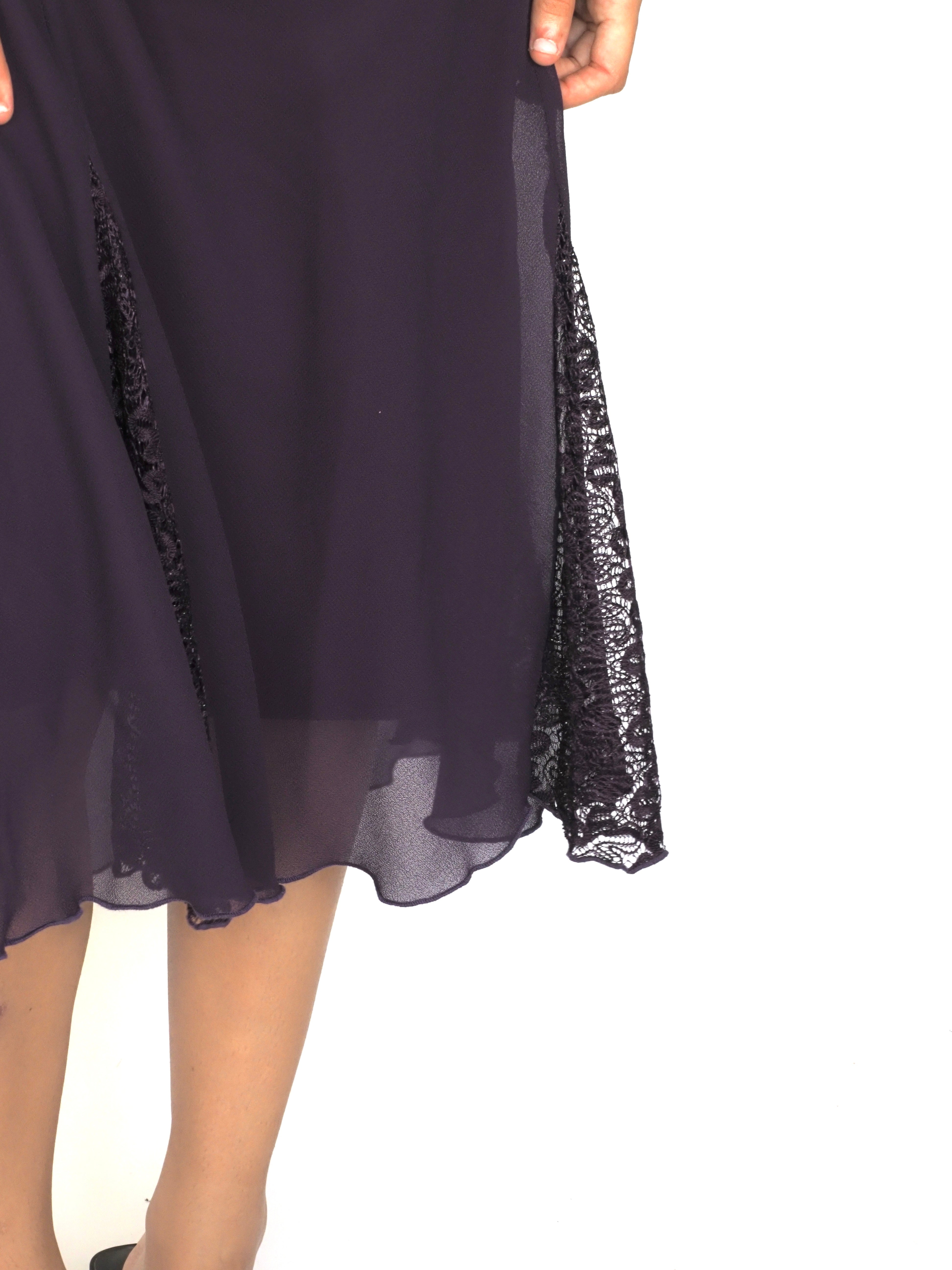 Espoir Plus Deep Purple Chiffon Slip Dress