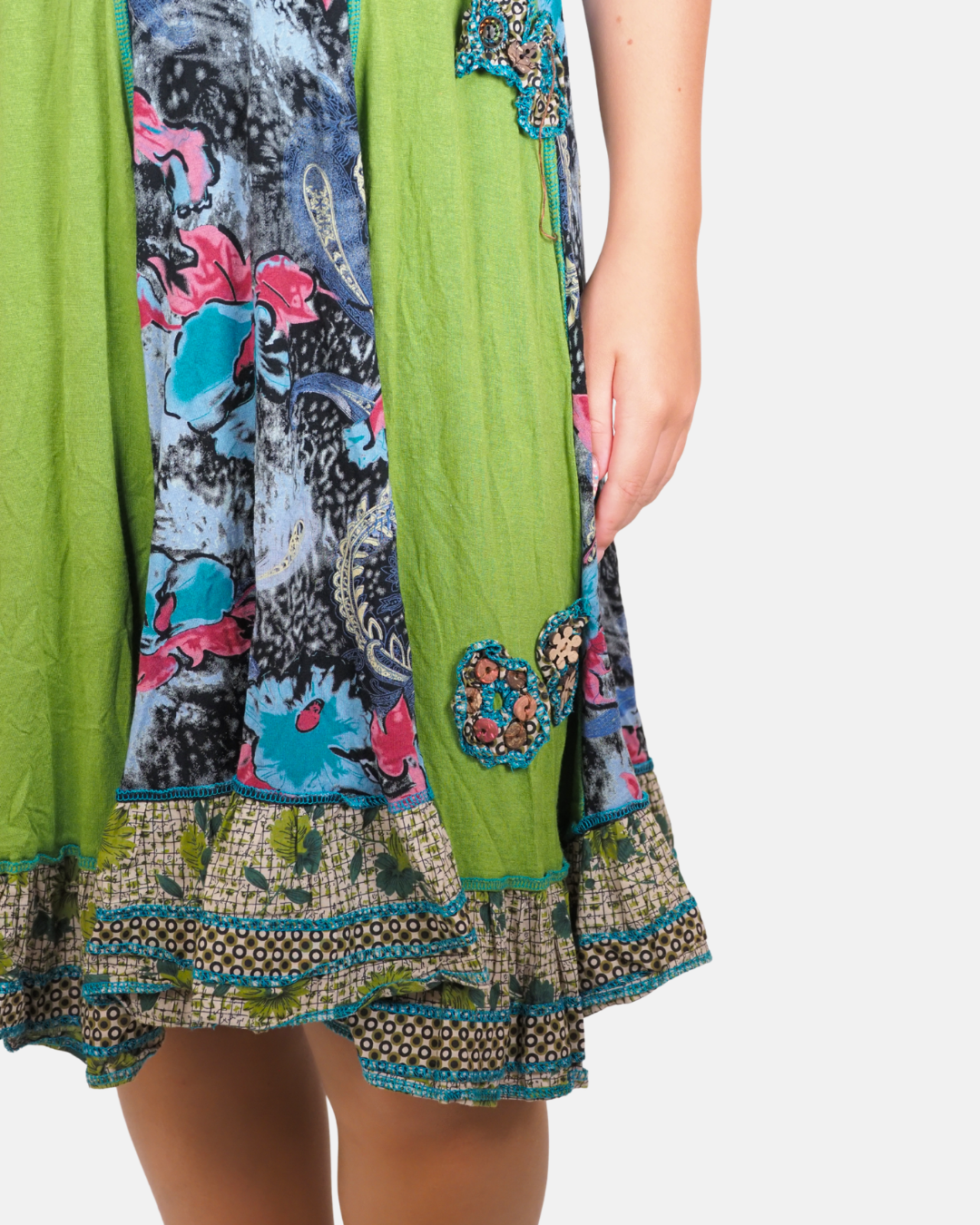 Patchwork Butterfly Midi Dress - Sensations Pour Elle