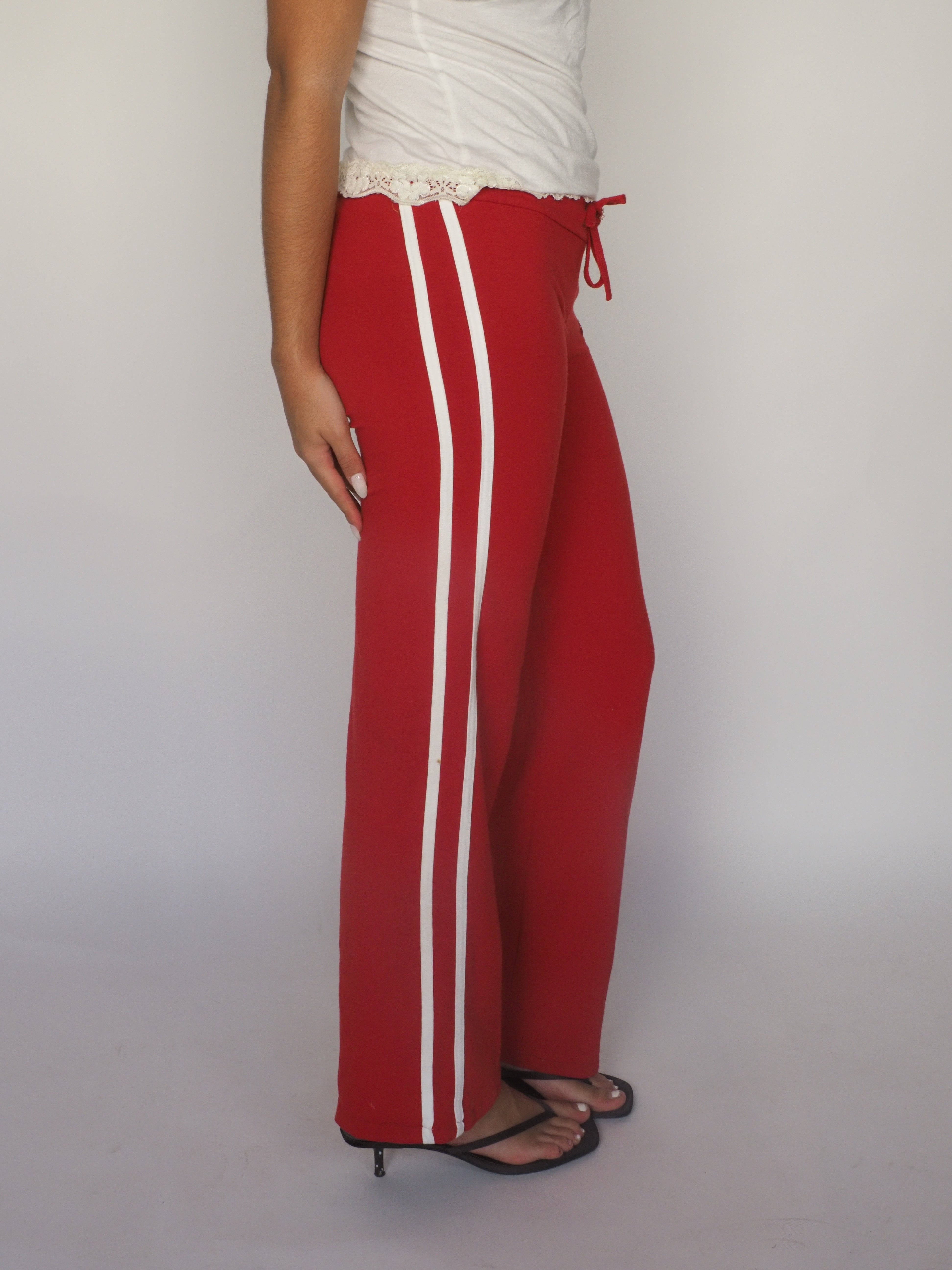 Red Y2K Stripe Track Pants – Six Fitness