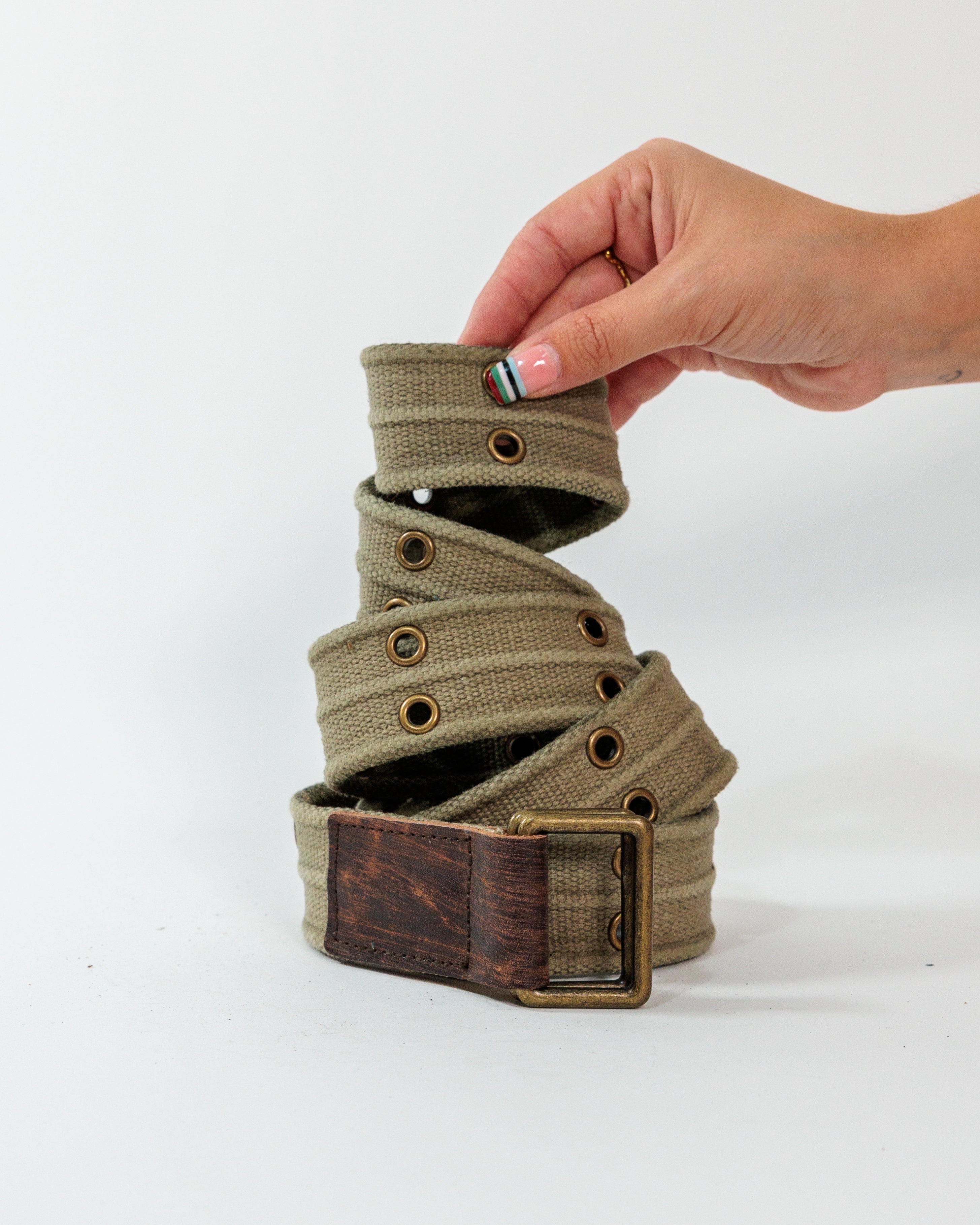 Khaki Distressed Utility Belt