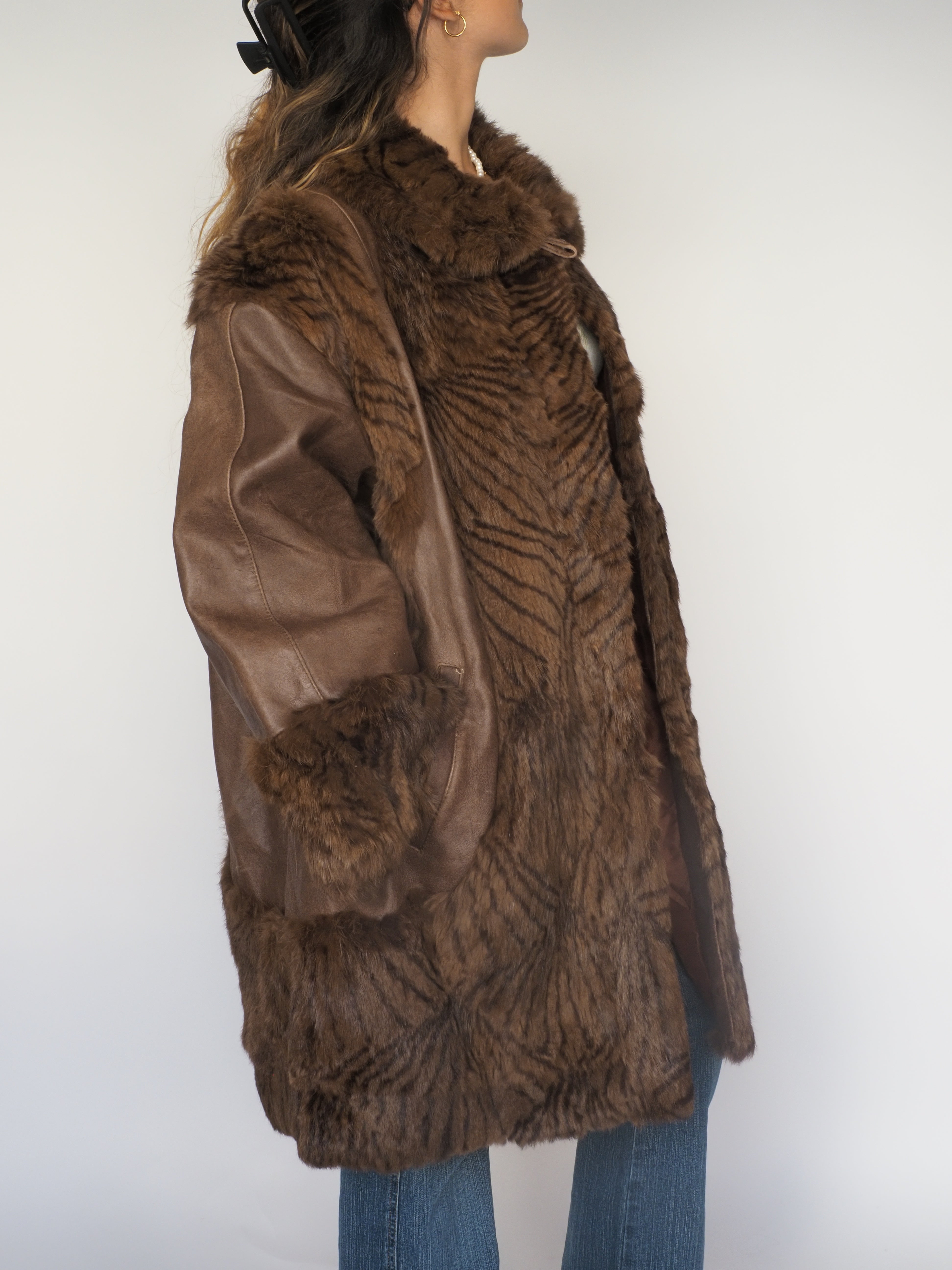 Vintage Italian Leather & Real Fur Coat – Vera Pelle Avorazione Artigiana