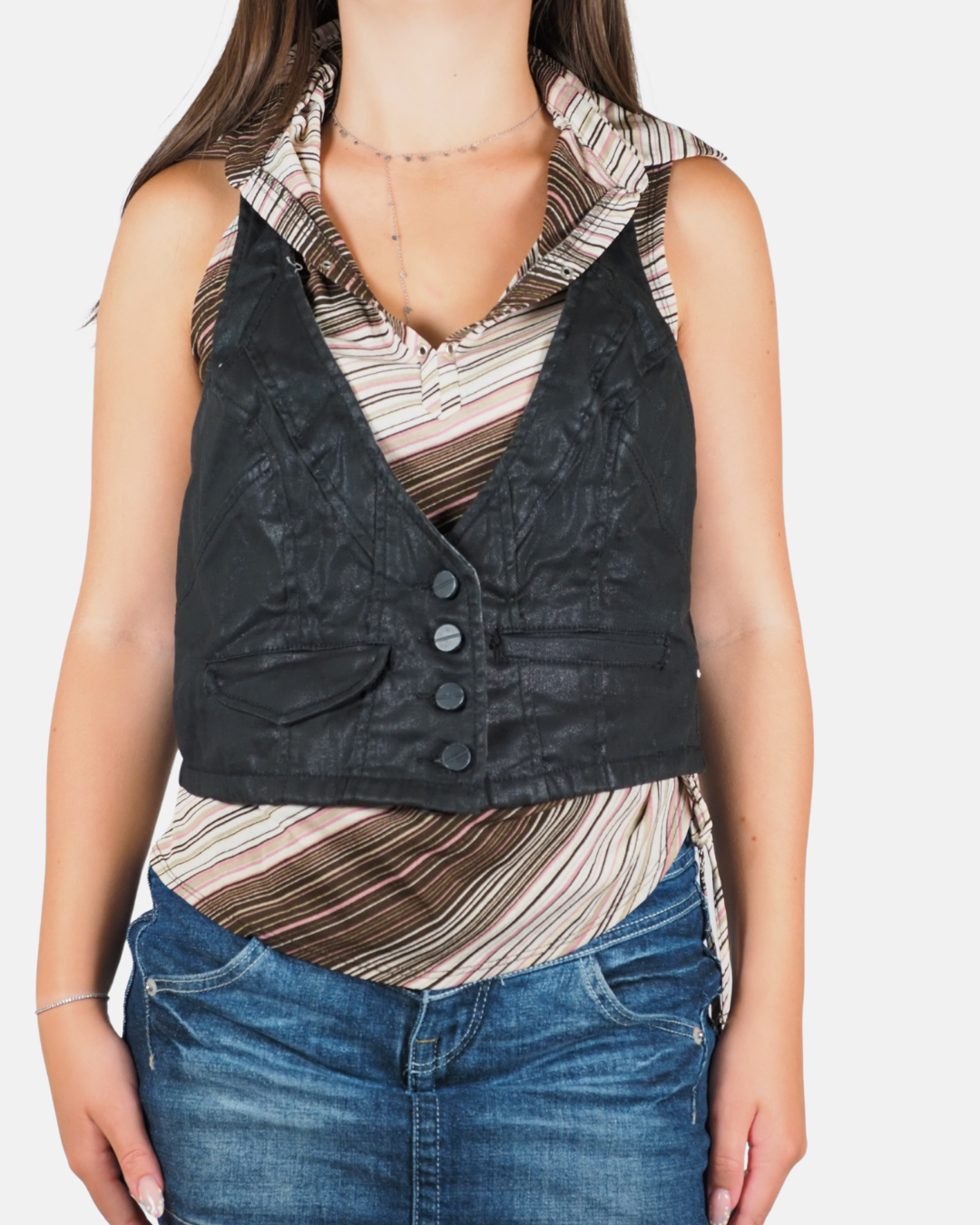 Vintage Midnight Moto Vest - Terranova