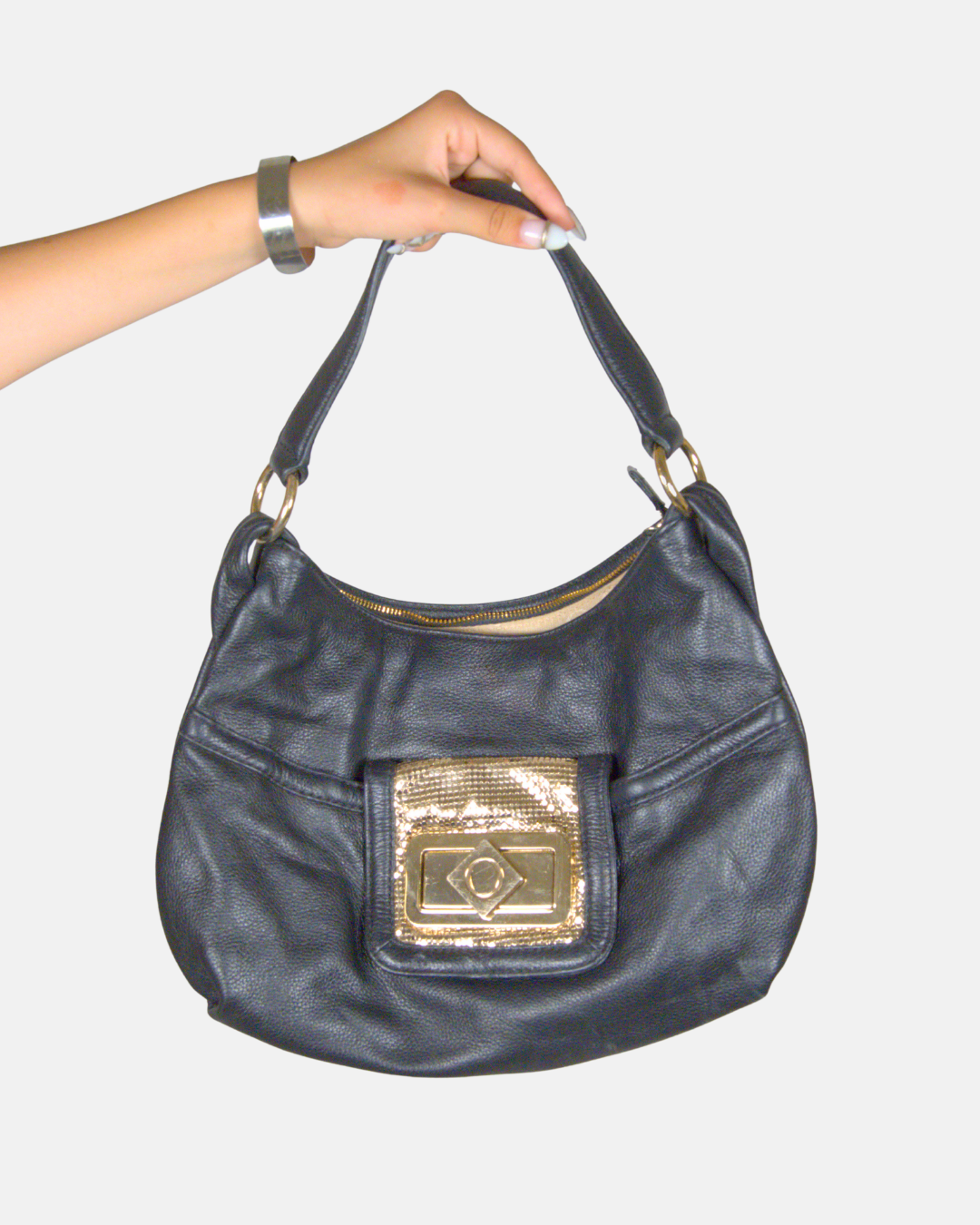 Oroton Leather Turnlock Shoulder Bag