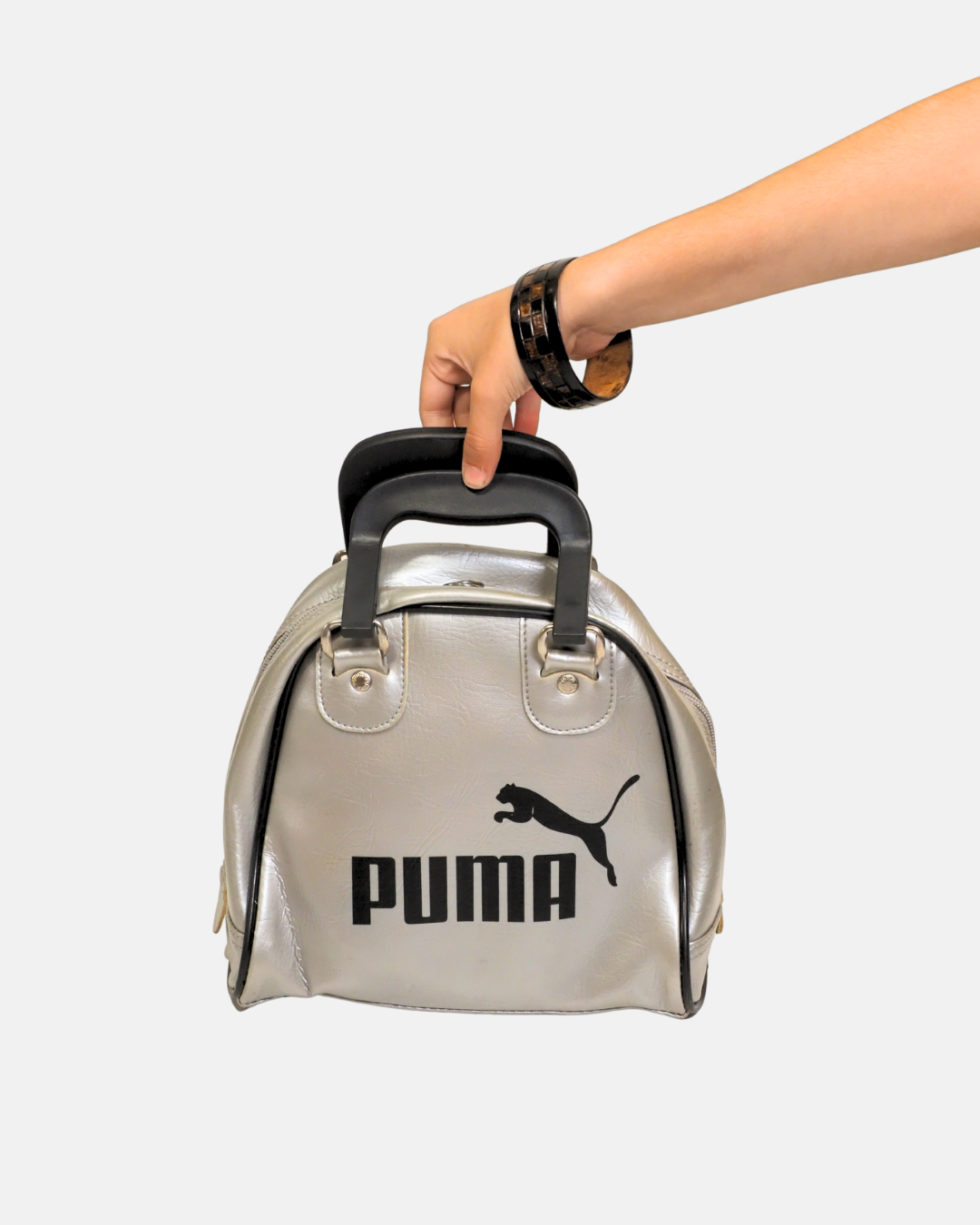 Vintage Puma Y2K Silver Mini Bowling Bag