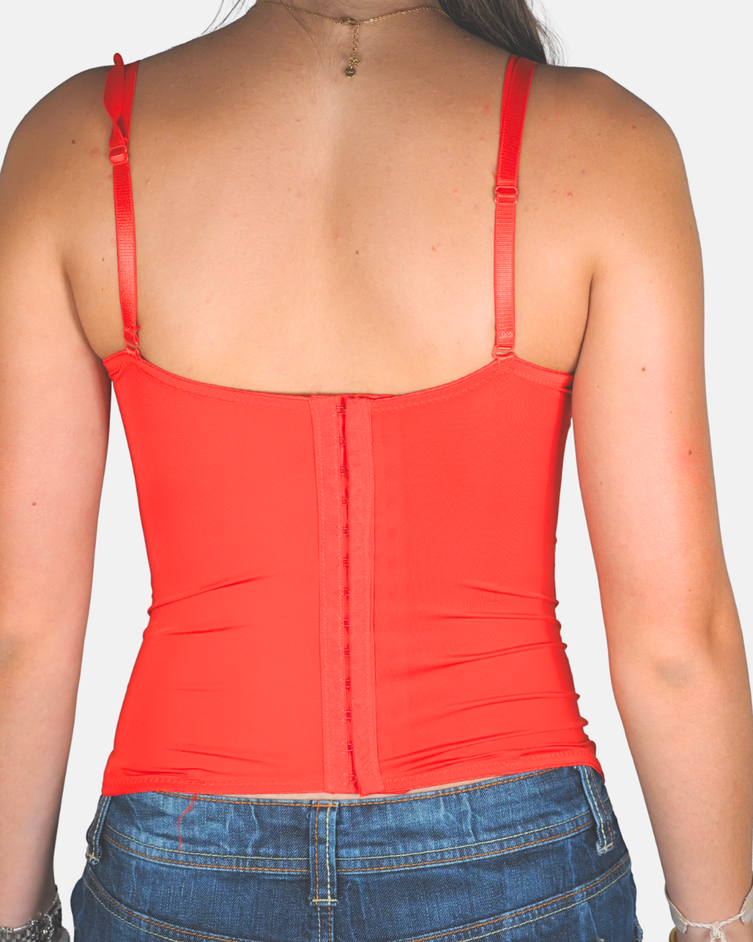 Y2K Red Sequin Corset Top