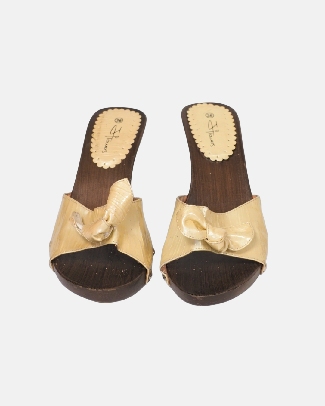 Vintage Cream Bow Mules