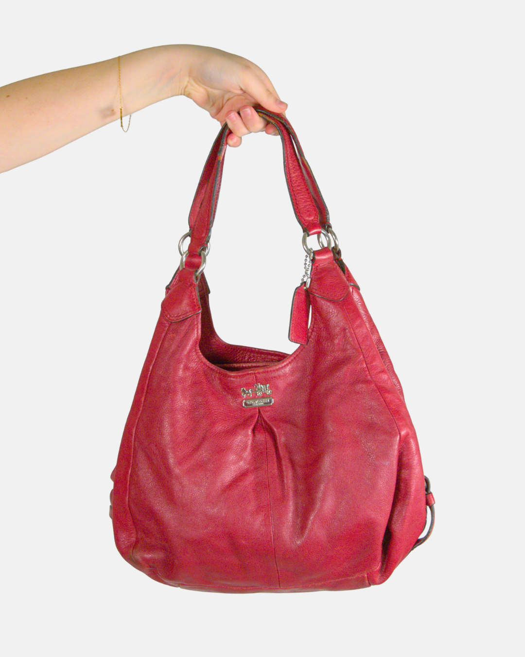 Coach Ruby Red Leather Hobo Shoulder Bag