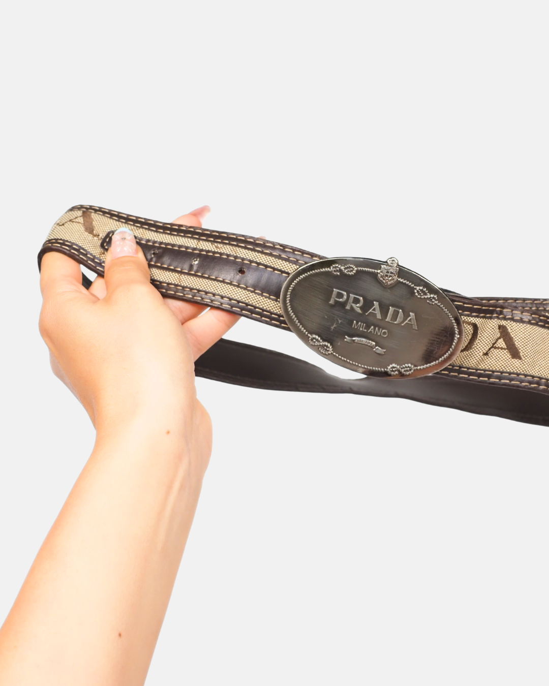 Prada Milano Monogram Statement Belt