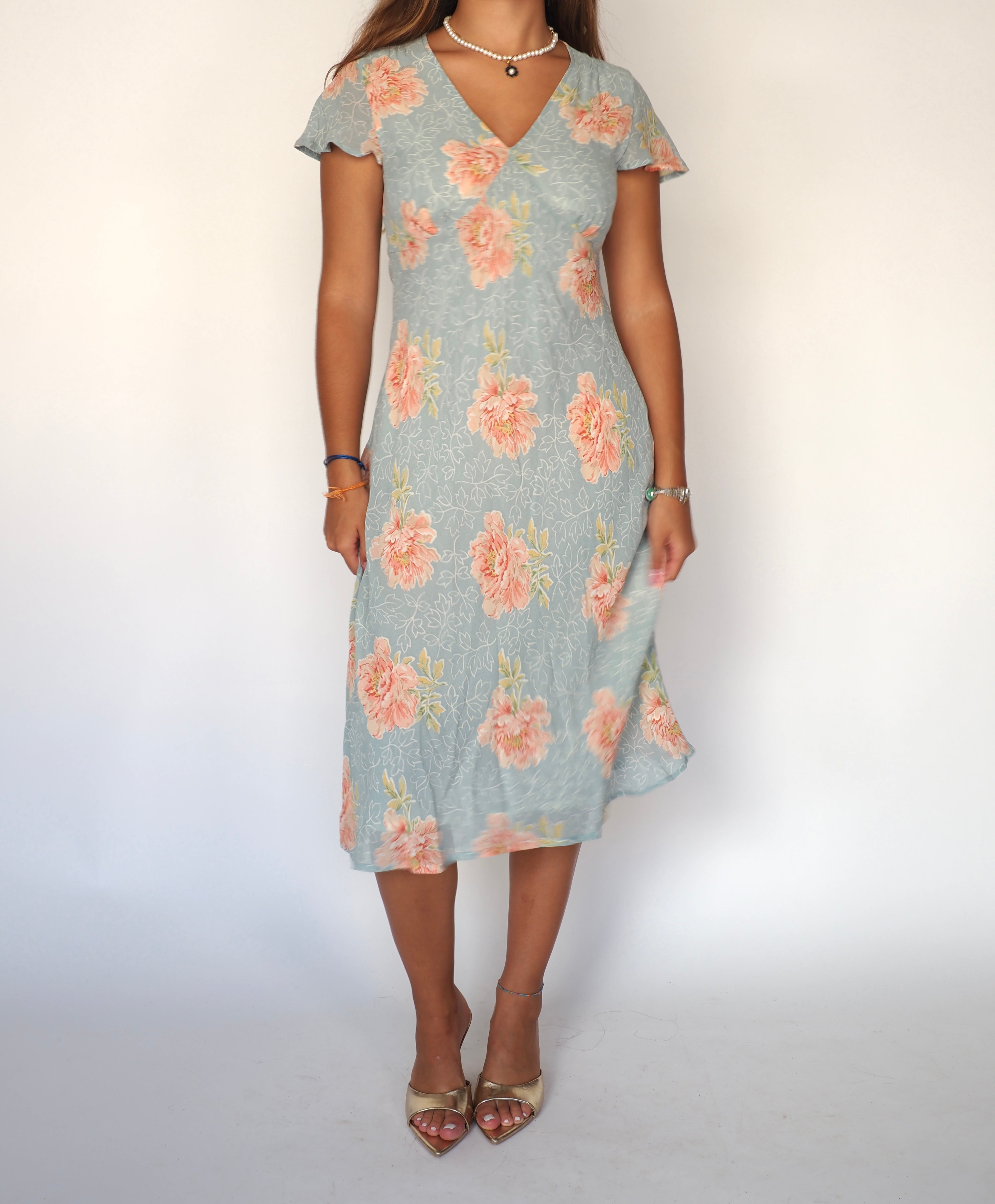 Boden Vintage Pastel Floral Midi Dress