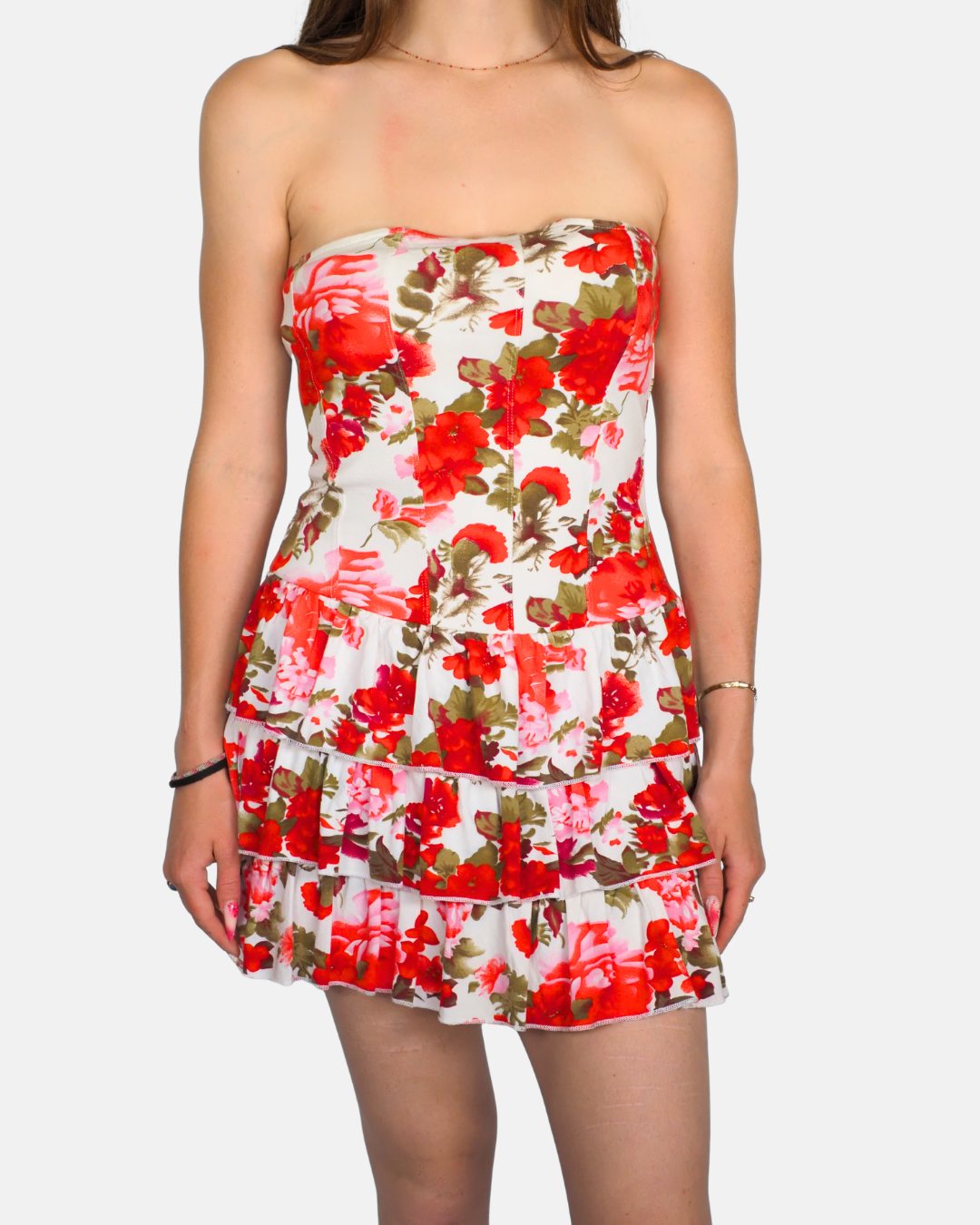 Y2K Floral Tiered Mini Dress by Motivi