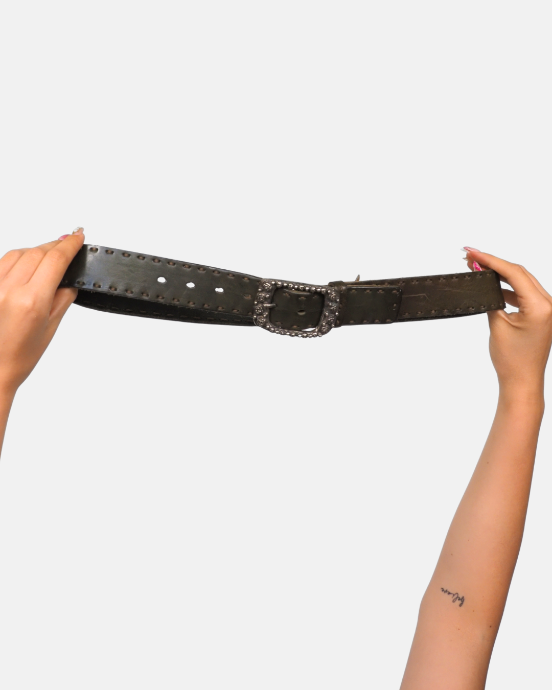 2000s Distressed Studded Belt