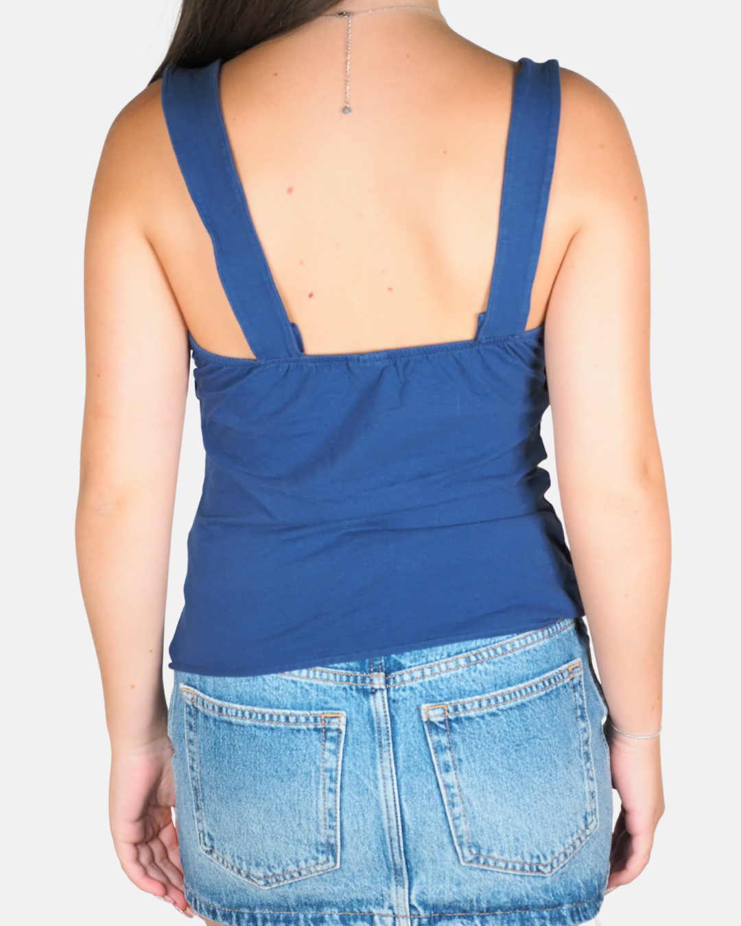 Navy Bandana Print Embellished Tank Top